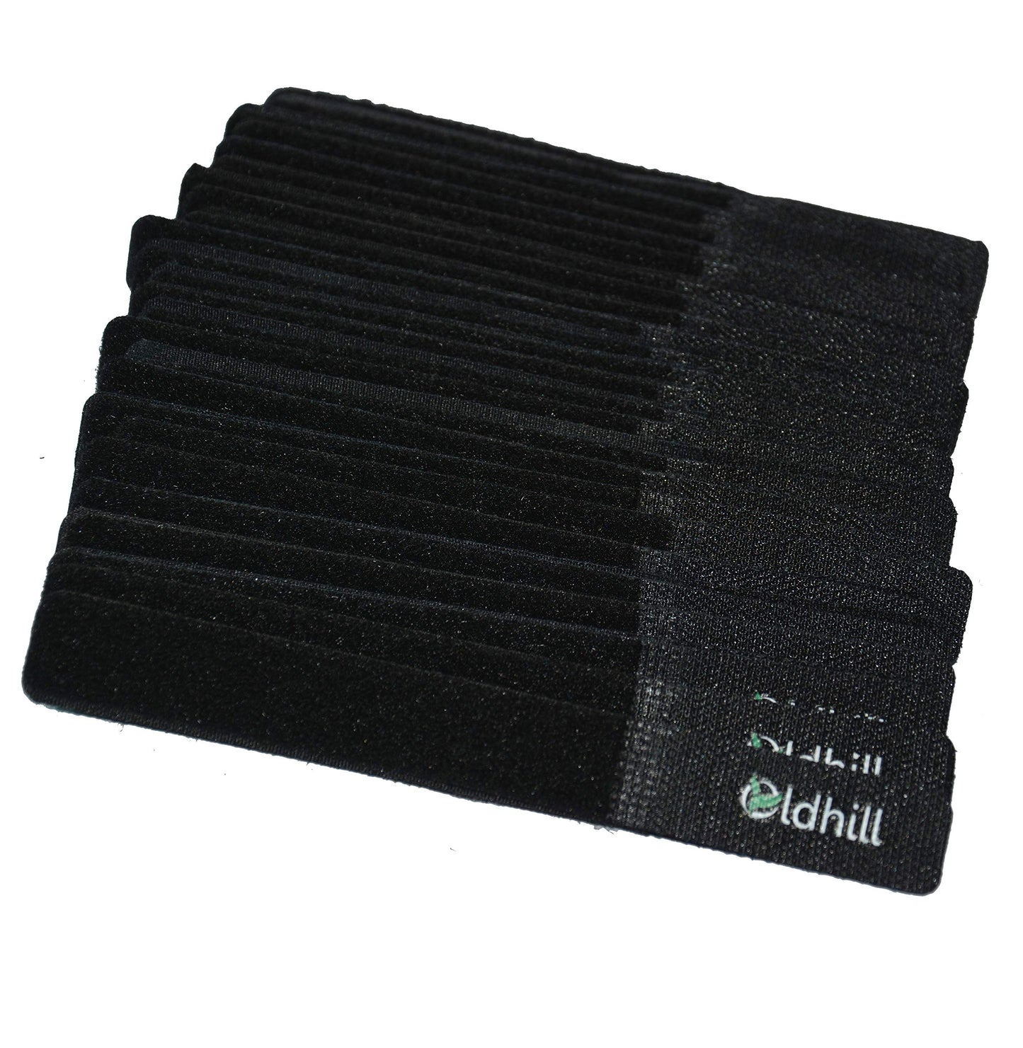 Oldhill Hook and Loop Fastening Straps (50 Pack) - Black