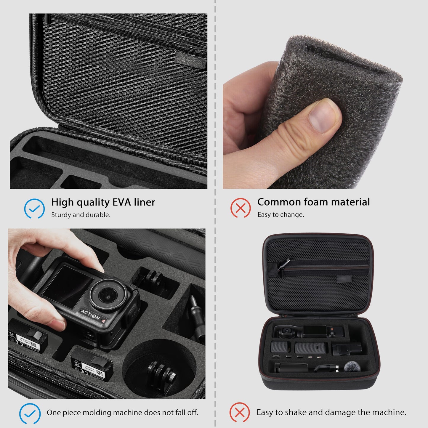 Tomat Action 5 Pro Carrying Case for DJI Osmo Action 5 Pro/Action 4 Camera Accessories Hard Shell Bag Travel Case Compatible with DJI Action 5