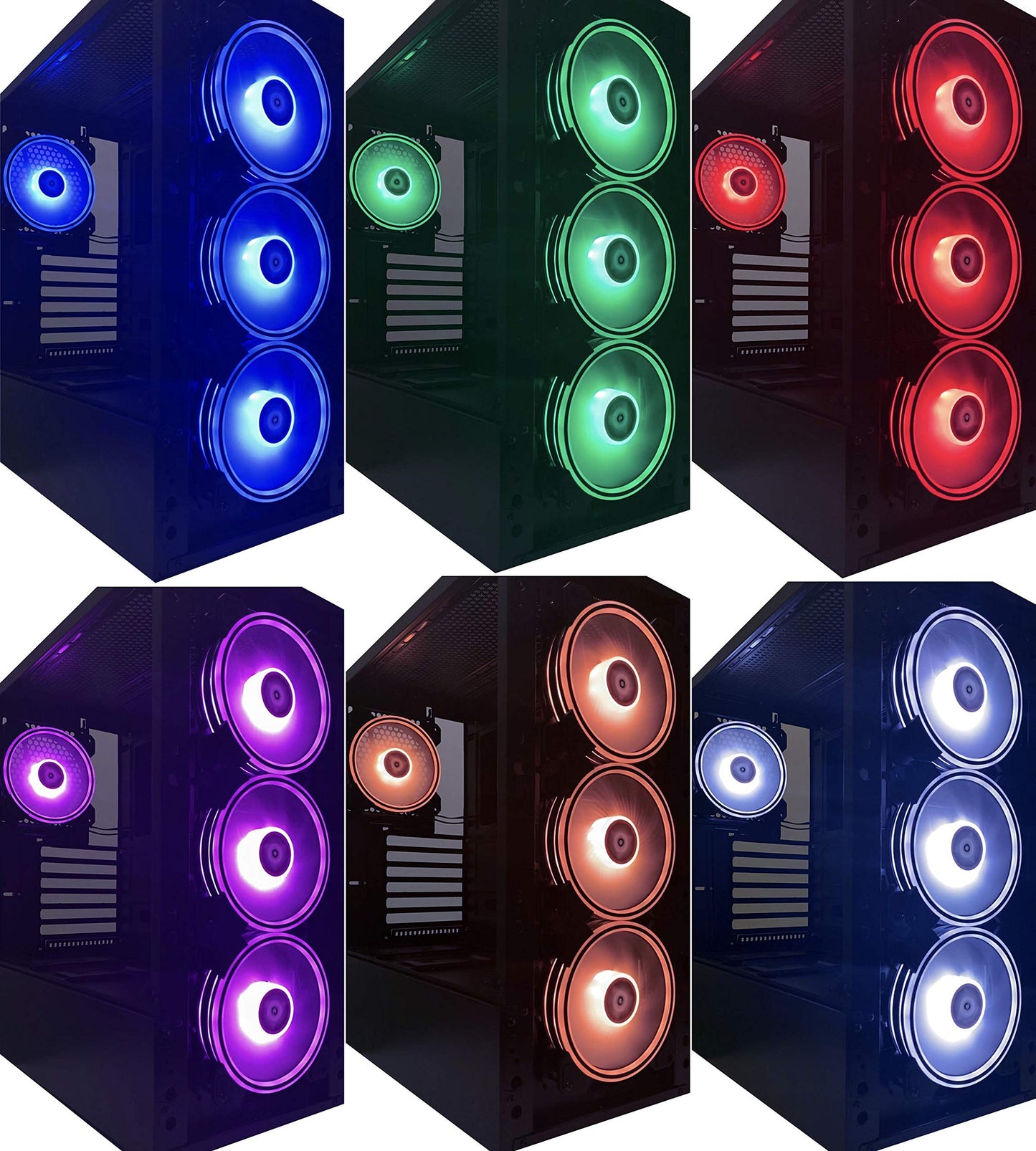Apevia ET42-RGB Electro 120mm Silent RGB Color Changing LED Fan with Remote Control, 28x LEDs & 8X Anti-Vibration Rubber Pads w/ 2 Magnetic LED Strips