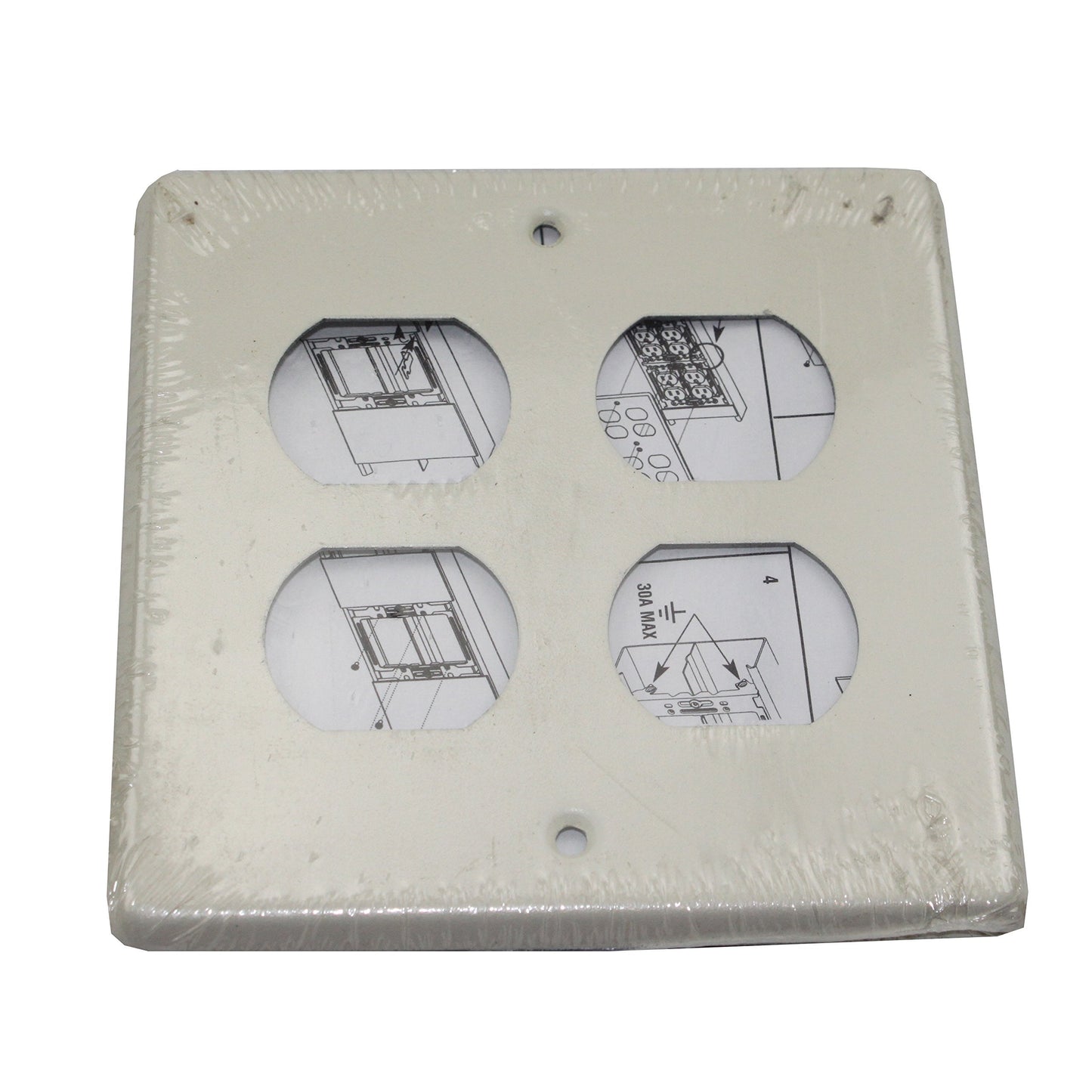 Wiremold Legrand V4047BB 2-Gang Cover Plate With 2 Duplex Opening, Ivory