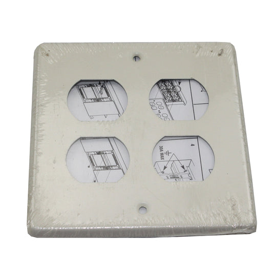 Wiremold Legrand V4047BB 2-Gang Cover Plate With 2 Duplex Opening, Ivory