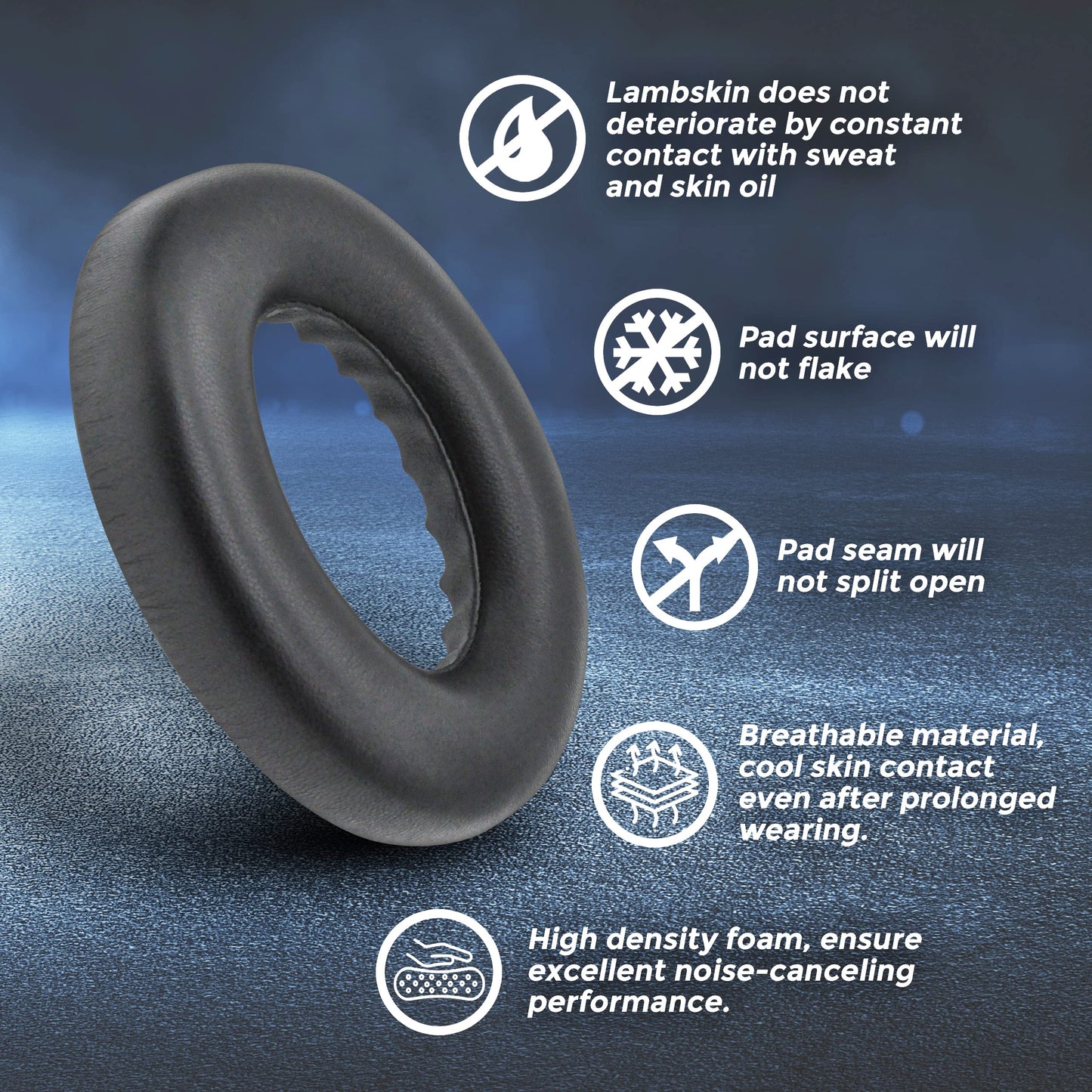 Lambskin NC 700 Earpads Real Leather Ear Pads Cushions Sheepskin Replacement Cups for Bose NC700 Noise Canceling Headphones (Black)