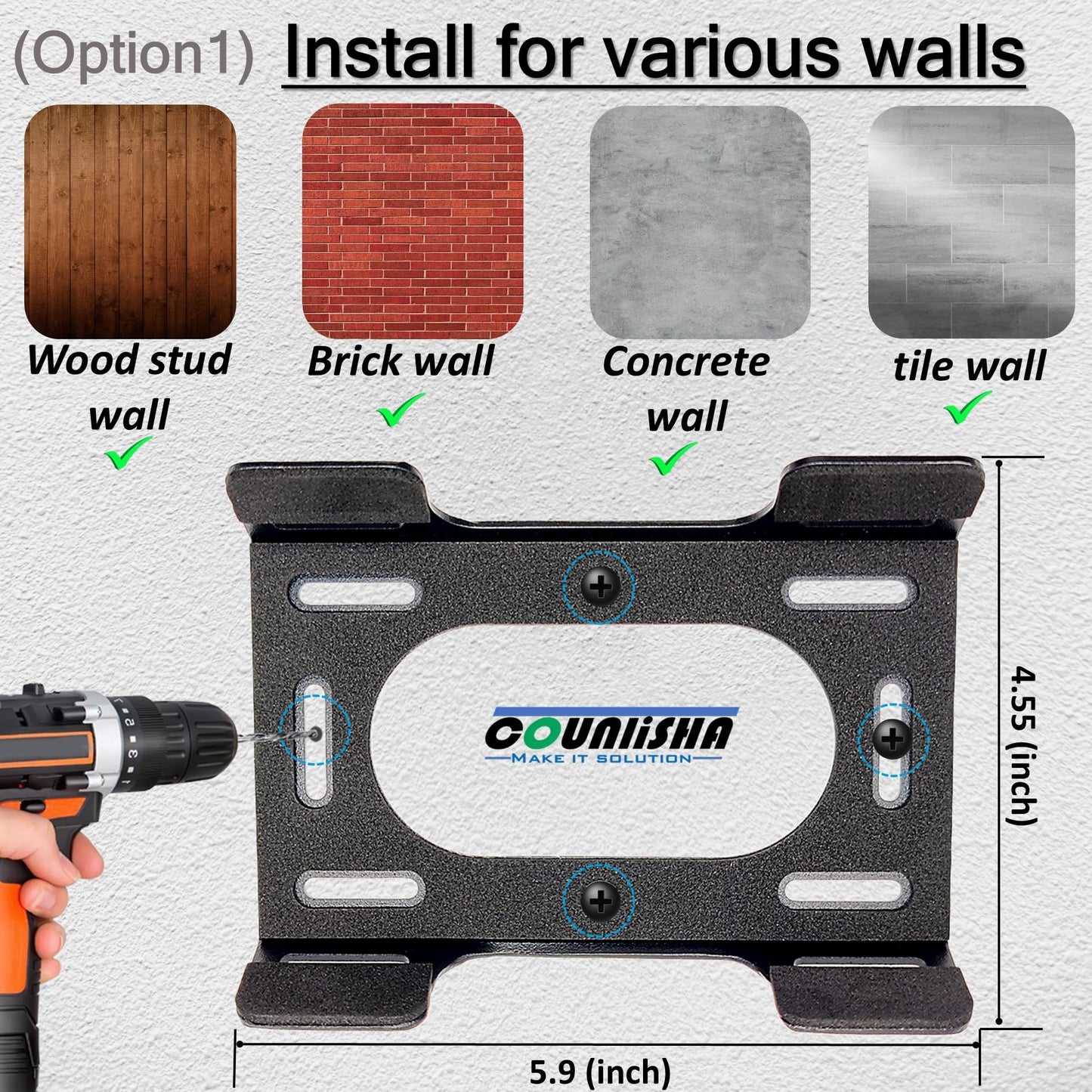 Counlisha Metal Wall Mount Compatible for jbl Xtreme 4 Portable Speaker for Jet Ski/Snowmobile/Boat/PWC's, Secure Holder Wall Bracket with Adjustable