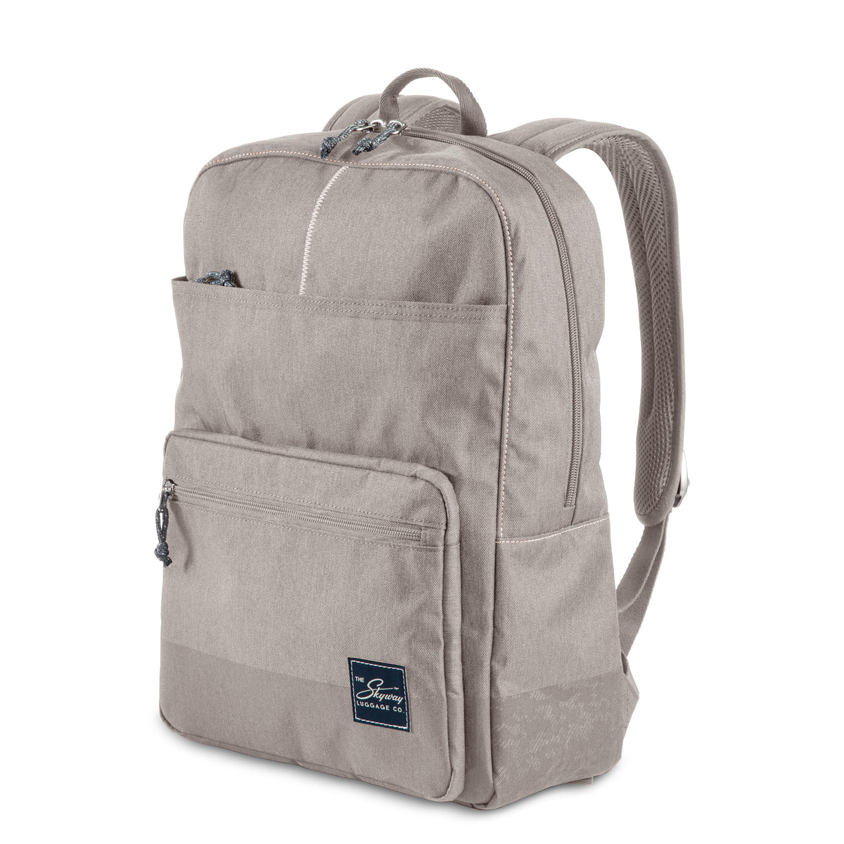 Skyway Luggage Rainier Simple Backpack, Eco-Friendly Made of 100% rPET Travel Laptop Bag for Women & Men, Flight Approved Carry On Bag, 16L, Zion Gray