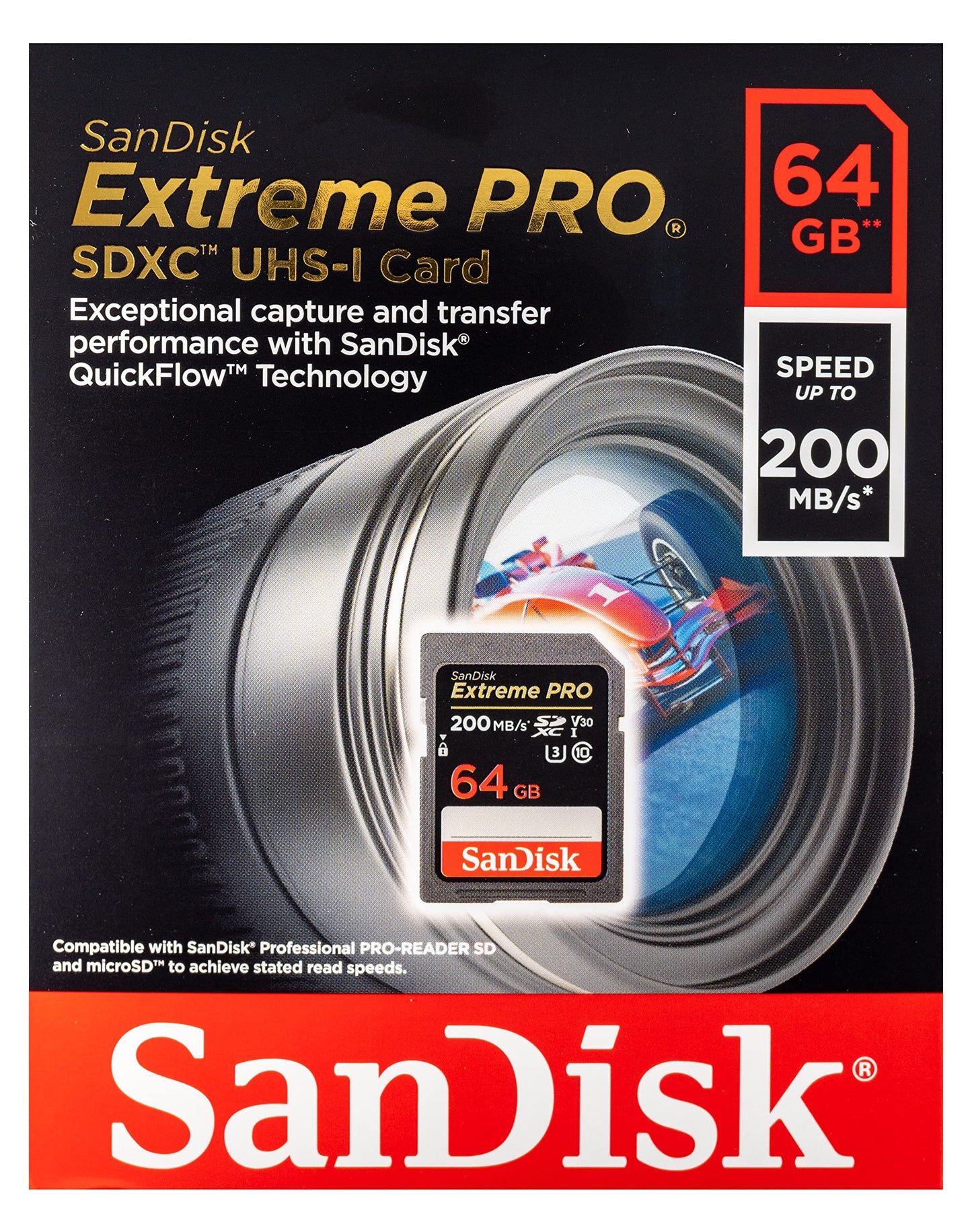 SanDisk 64GB Extreme PRO SDXC UHS-I Card Works with Canon Mirrorless Camera EOS R50, and EOS R8 (SDSDXXY-064G-GN4IN) U3 V30 4k Bundle with (1)