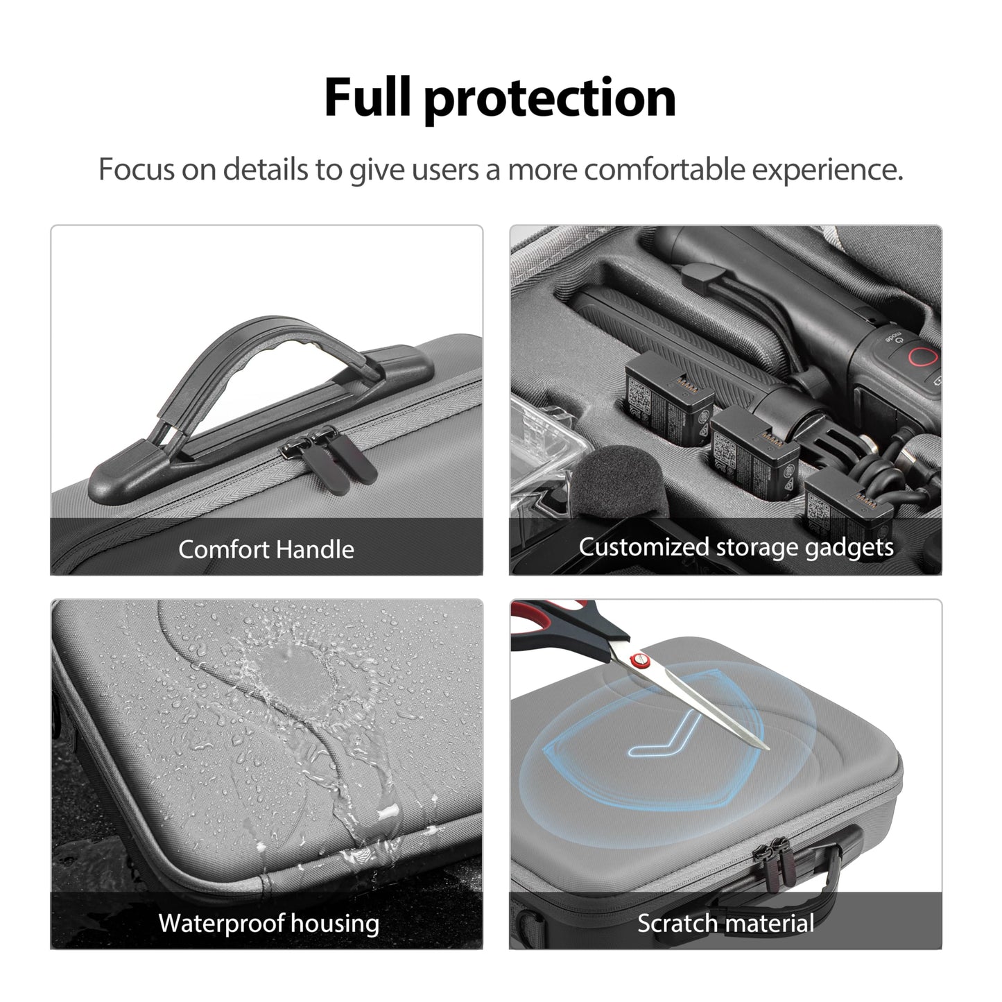 Carrying Case for GoPro Hero 13 12 11 10 9 8 7 Action Camera Hard Organizer Case Carrying Bag Accessories Travel Storage Chest Mount/Media Mod/Volta