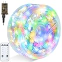 Joiedomi 600 LED Christmas Lights Outdoor,197 FT Multicolor Christmas Tree Lights with 8 Modes Timer, PVC Clear Wire String Lights with Reel