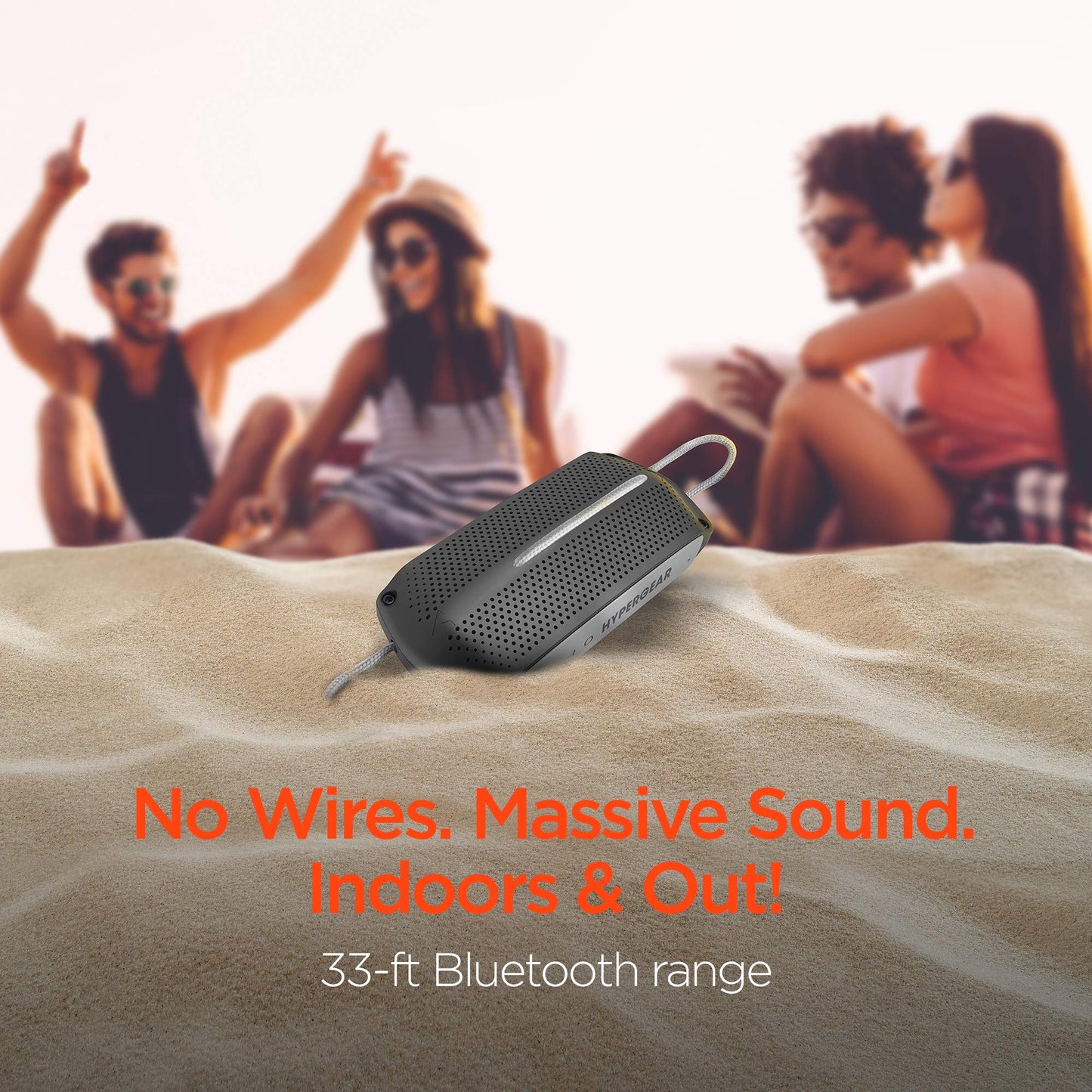 HyperGear Portable Bluetooth Speaker - IPX4 Waterproof Wireless Speakers with Bluetooth, HD Stereo Sound, 3 Playback Modes, Built-in Mic & Controls