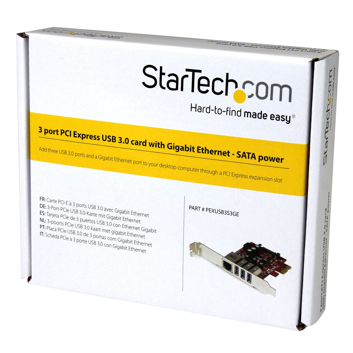 StarTech 3-Port PCI Express USB 3.0 Card, 5Gbps, TAA (PEXUSB3S3GE)