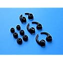 12pcs Round and Stabilizers Ergonomic Set (BK-RND-STB) Replacement Eartips Earbuds Compatible with Jaybird X2 Earphones Headphones