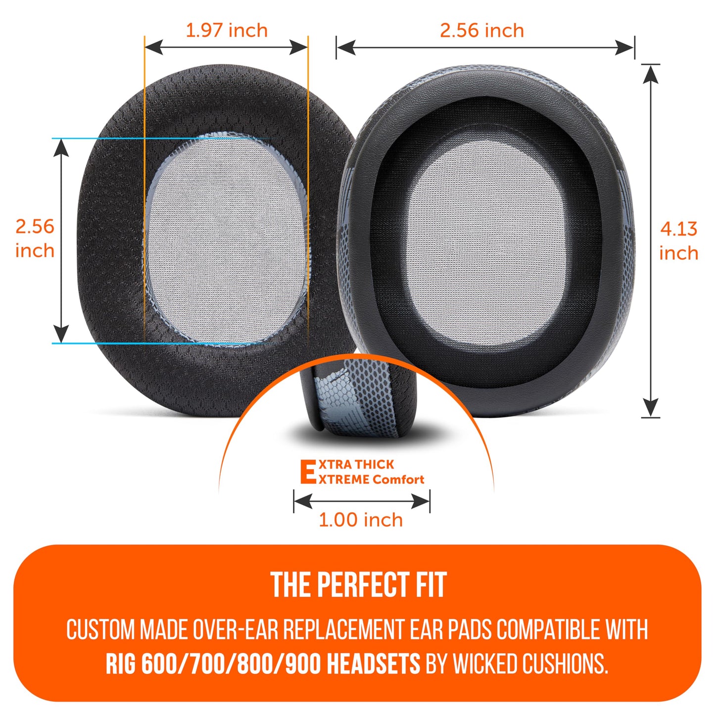 WC Freeze Rig 600/700/800/900 - Cooling Gel Earpads for RIG 600 Pro, RIG 700 HX, RIG 800 Pro, RIG 900 Max by Wicked Cushions - Boost Comfort