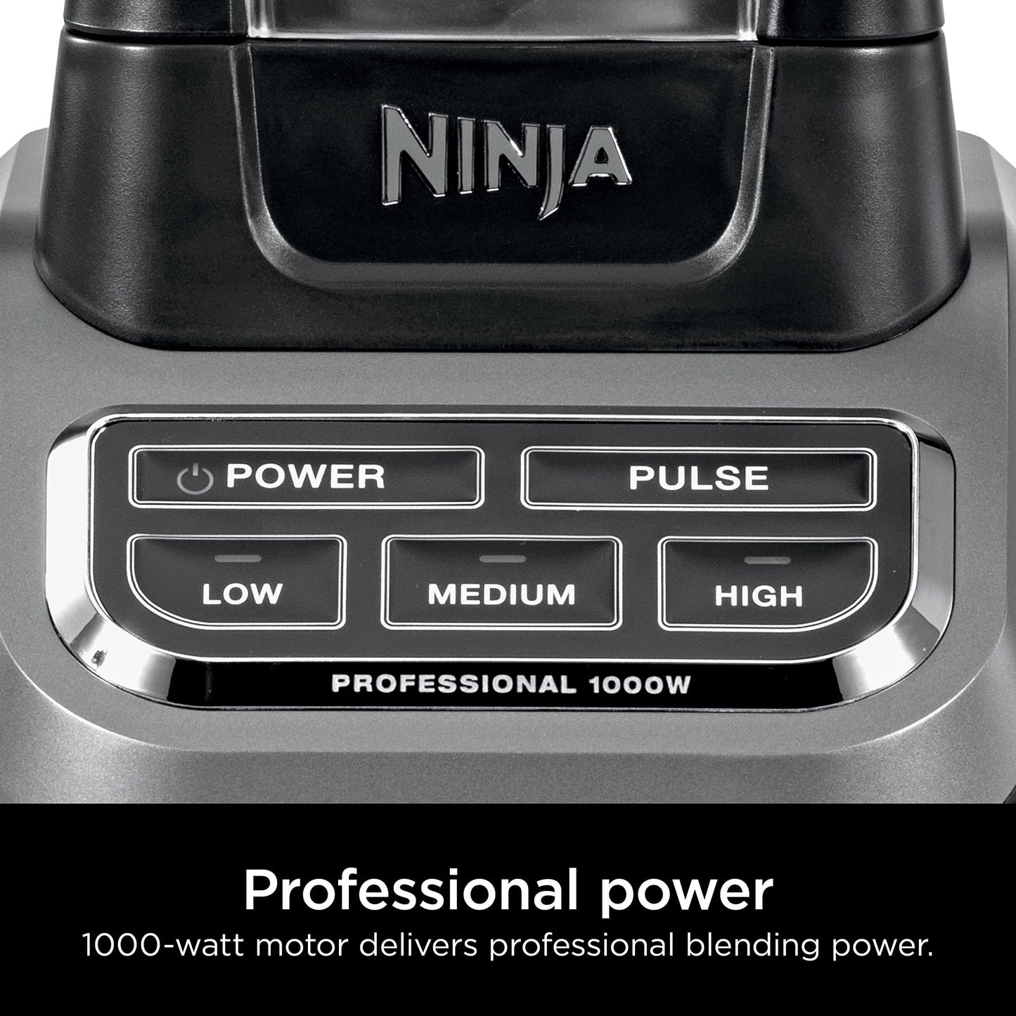 Ninja Professional Blender 1000W, Total Crushing Technology for Smoothies, Ice & Frozen Fruit, 72oz Countertop Pitcher, Black/Grey, BL610