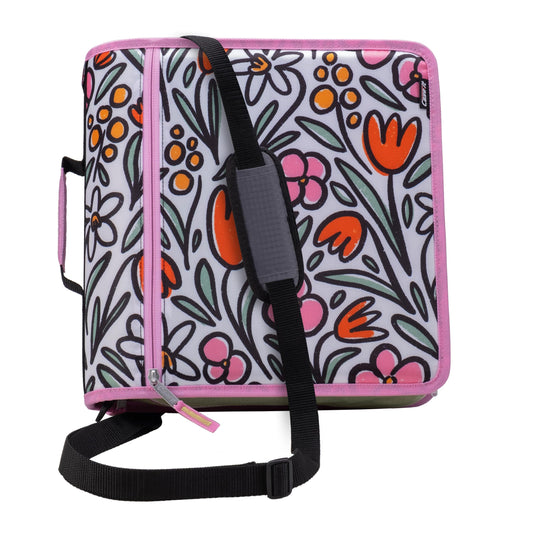 Case-it Mighty Zip Tab School Zipper Binder | 3-Inch O-Rings, 600-Sheet Capacity, 5-Subject Expanding File Folder, Multiple Pockets & Storage