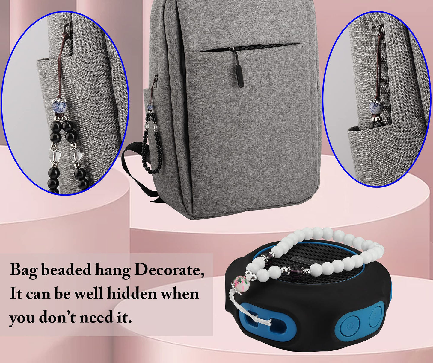 zdyCGTime (2Pack Mobile Phone Lanyard Crystal Bead Wrist Lanyard with key Chain, Mobile Phone Camera Wallet MP3 MP4 U disk PSP key chain