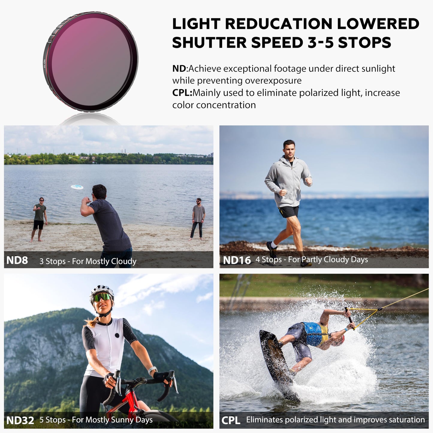 ND/CPL Filter for DJI Osmo Action 6 Accessories,ND8/ND16/ND32/CPL HD/Multi-Layer Coated Optical Lens,Protective Lens