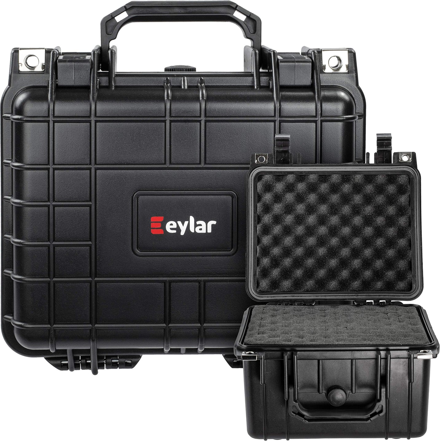 Eylar Small 10.62" Deep Gear, Equipment, Hard Camera Case Waterproof with Foam (Black) TSA Standards
