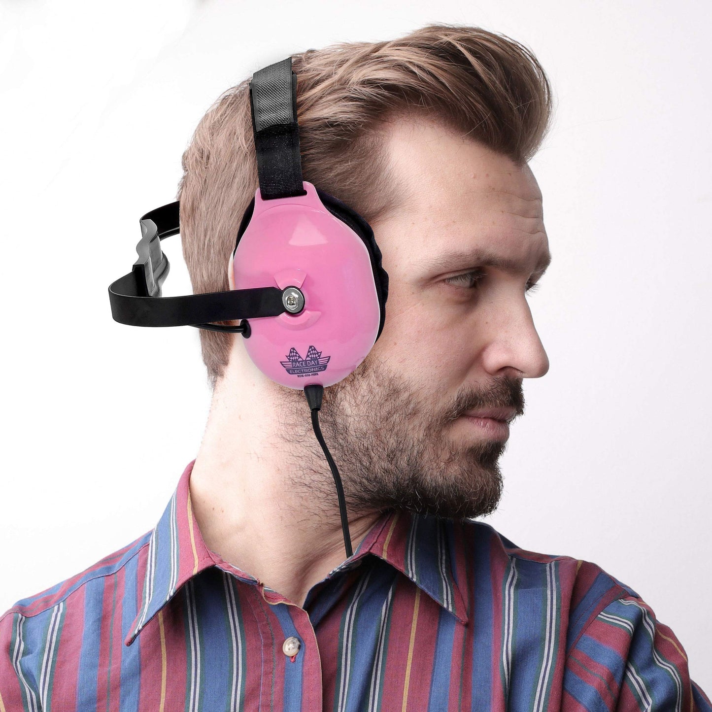 Race Day Electronics Noise-Reducing Race Scanner Headphones - Pink - High-Fidelity Sound, Comfortable Fit, RDE-058-PINK
