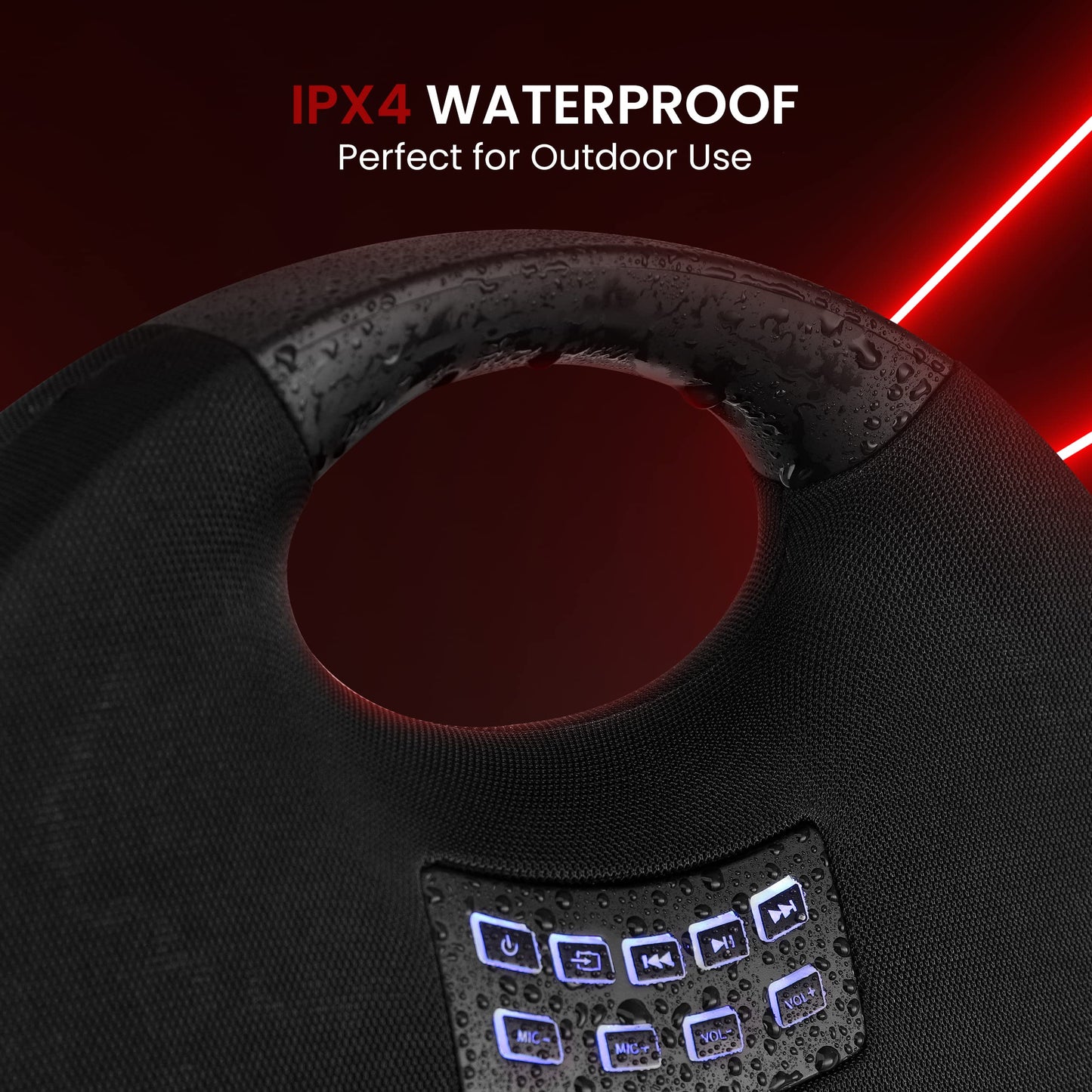 Pyle Portable Waterproof Bluetooth Speaker - 280 Watt Max Output Power, Wireless Music Streaming, Rechargeable Battery, MP3/WMA/FLAC Digital Audio