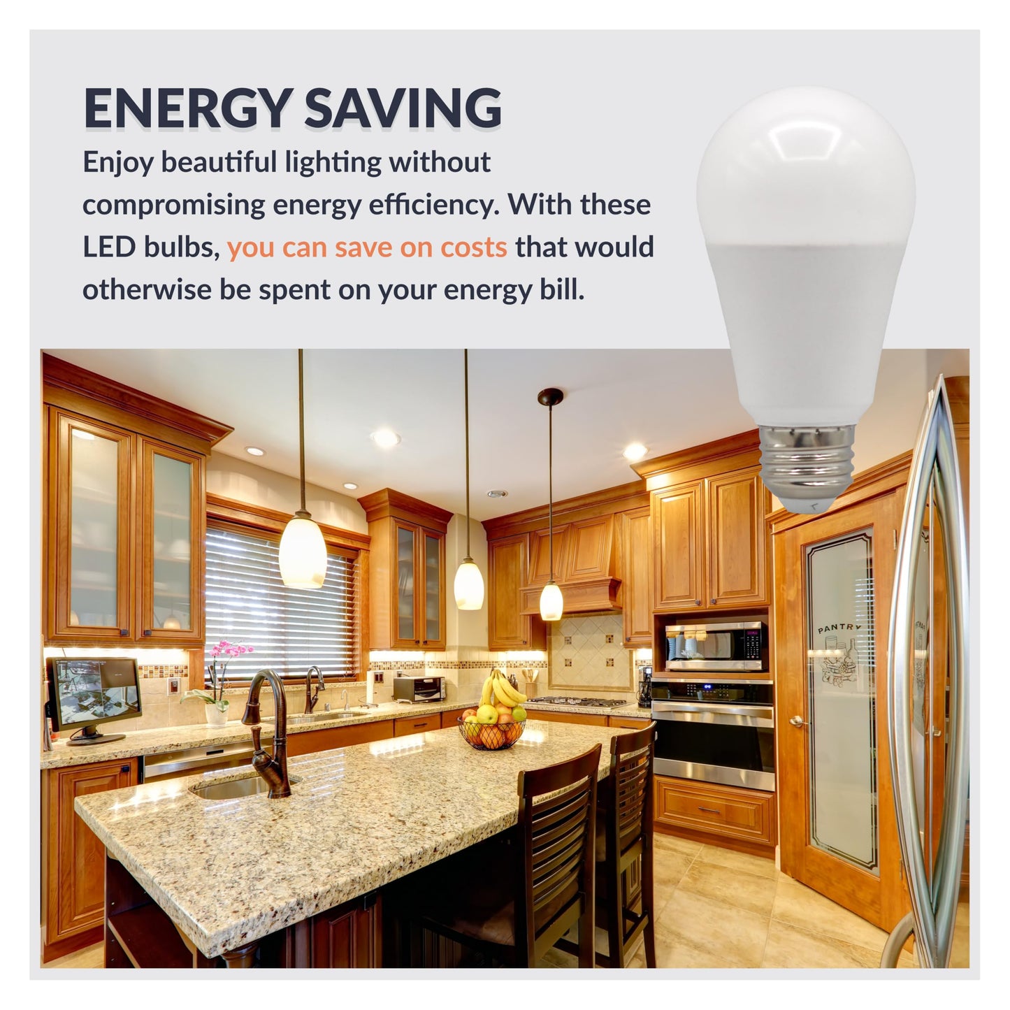 Newhouse Lighting 100 Watt Equivalent 2700K 1600-Lumen A19 Dimmable LED Light Bulb 2-Pack E26A19-100WD-2, Dimmable Bulb is Ideal Light for Bedroom