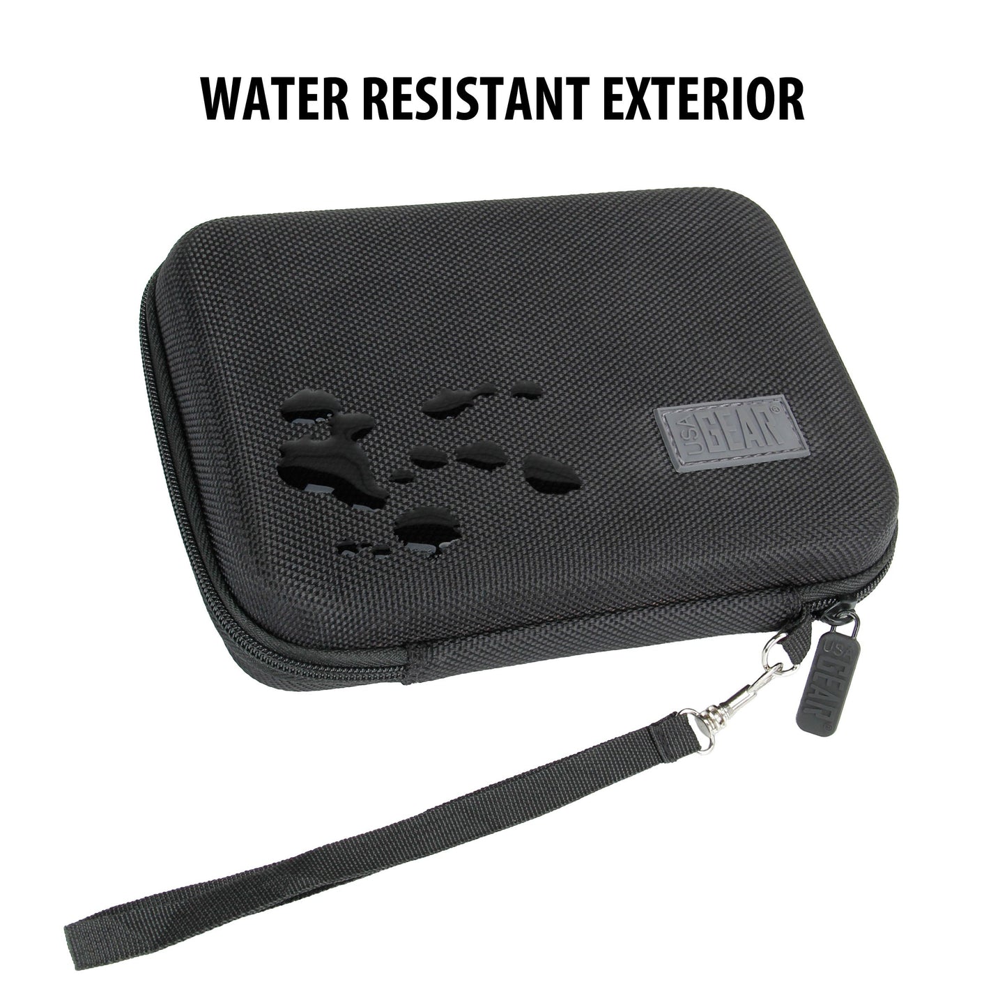 USA Gear Travel Electronics Organizer - Water Resistant Zipper Case, Hard Shell Exterior - 6.5 Inch Case Fits Chargers, Cables, Batteries, Earphones