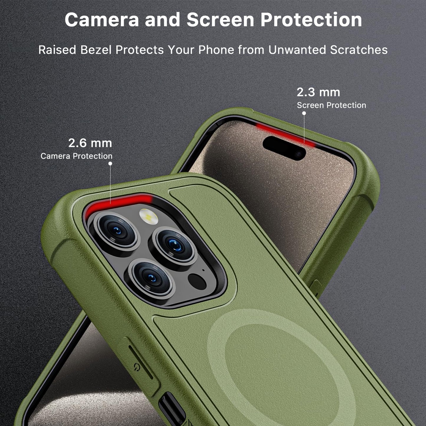 M MYBAT PRO Maverick Series for iPhone 15 Pro Max Case with Belt Clip Holster,[Compatible with Magsafe] w/Screen