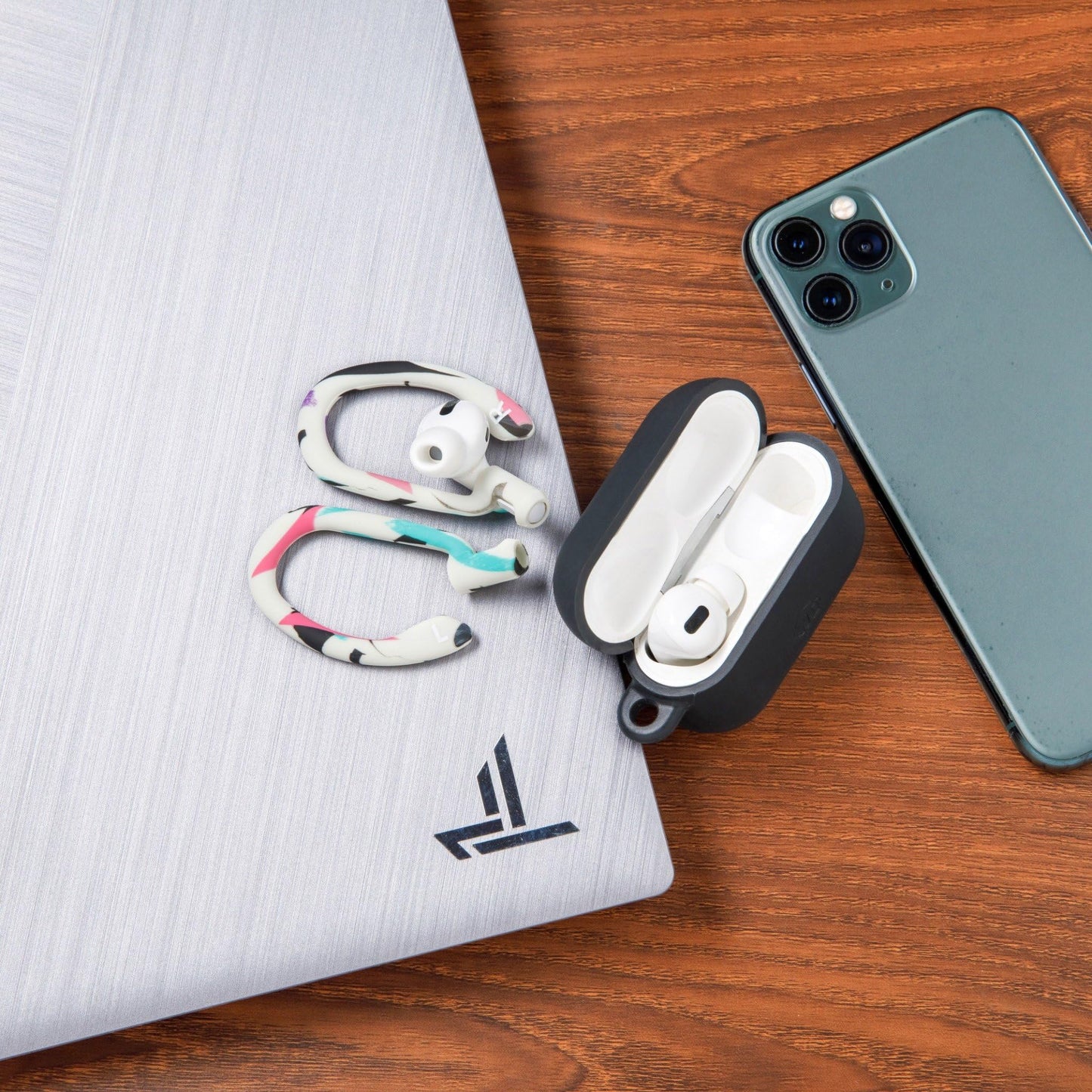 WC HookZ - Patented Upgraded Over Ear Hooks for AirPods Pro 1, 2 & AirPods 1, 2 & 3- Two Size Pairs Included in Package, Unique Left & Right Hook