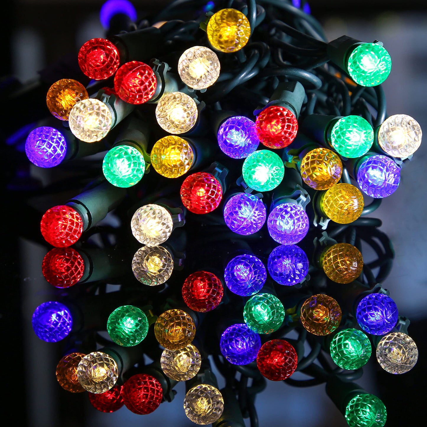 18.6Ft 50 LED Colorful Mini Globe String Lights G12 Ball Christmas Tree Lights for Small Tree Crafts Garden Fence Holiday Indoor and Outdoor