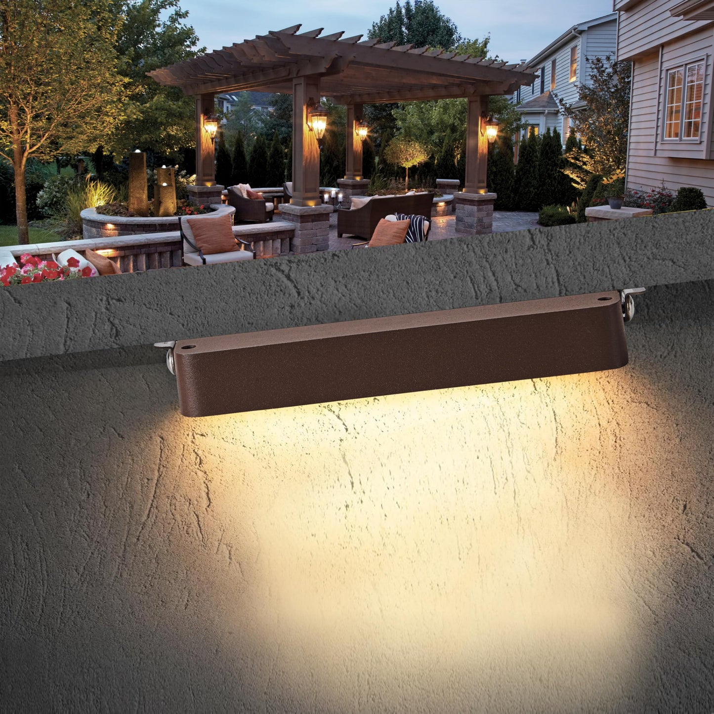 Laplusbelle Low Voltage LED Step Lights 4 Pack, 7 Inch Landscape Lighting for Deck, Stairs & Pathway, 5CCT Adjustable 2700K-6500K, Waterproof Outdoor