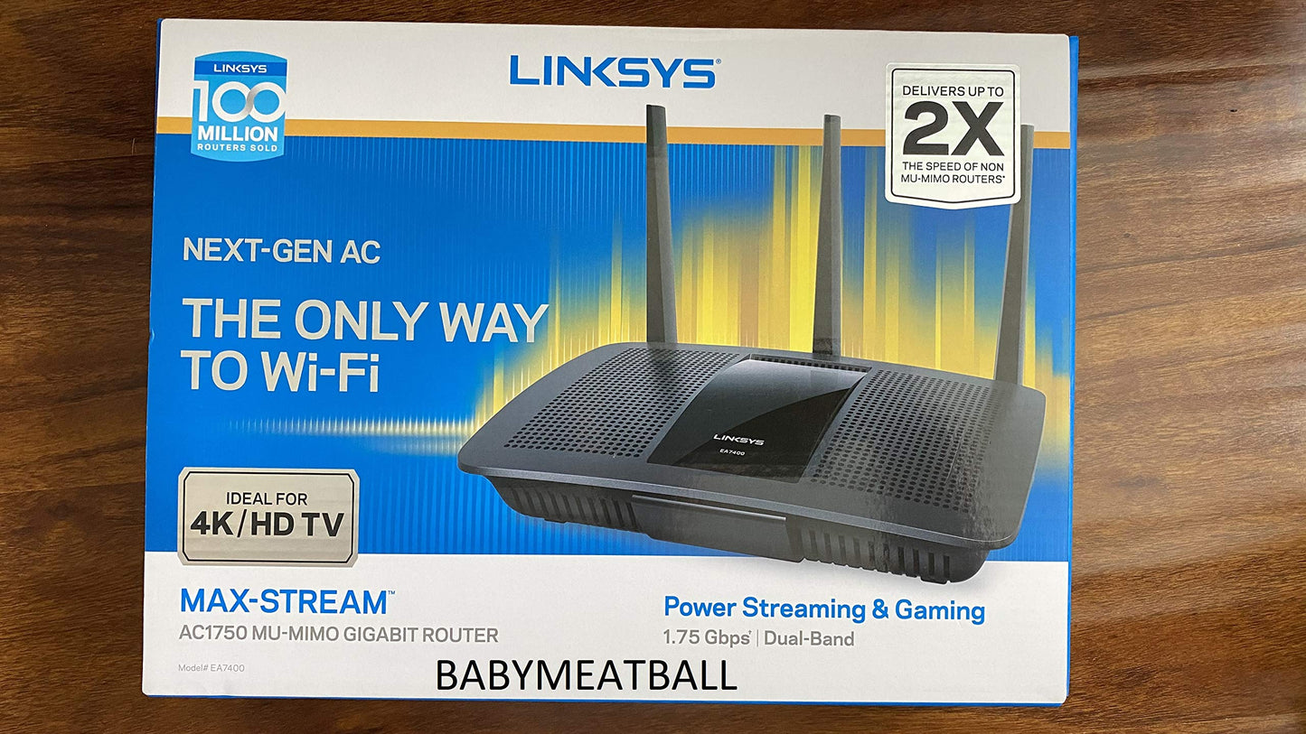 Linksys MAX-STREAM AC1750 Next Gen AC MU-MIMO Smart Wi-Fi Router (EA7400)