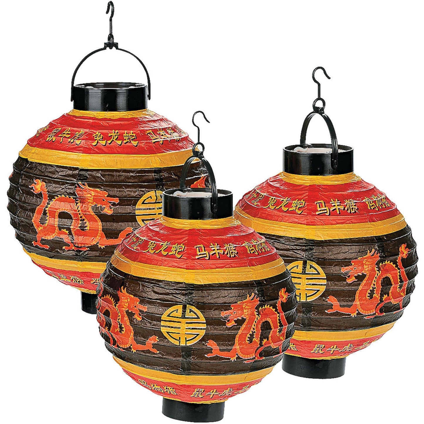 Fun Express Light Up Paper Hanging Chinese Lanterns 3 Piece Set