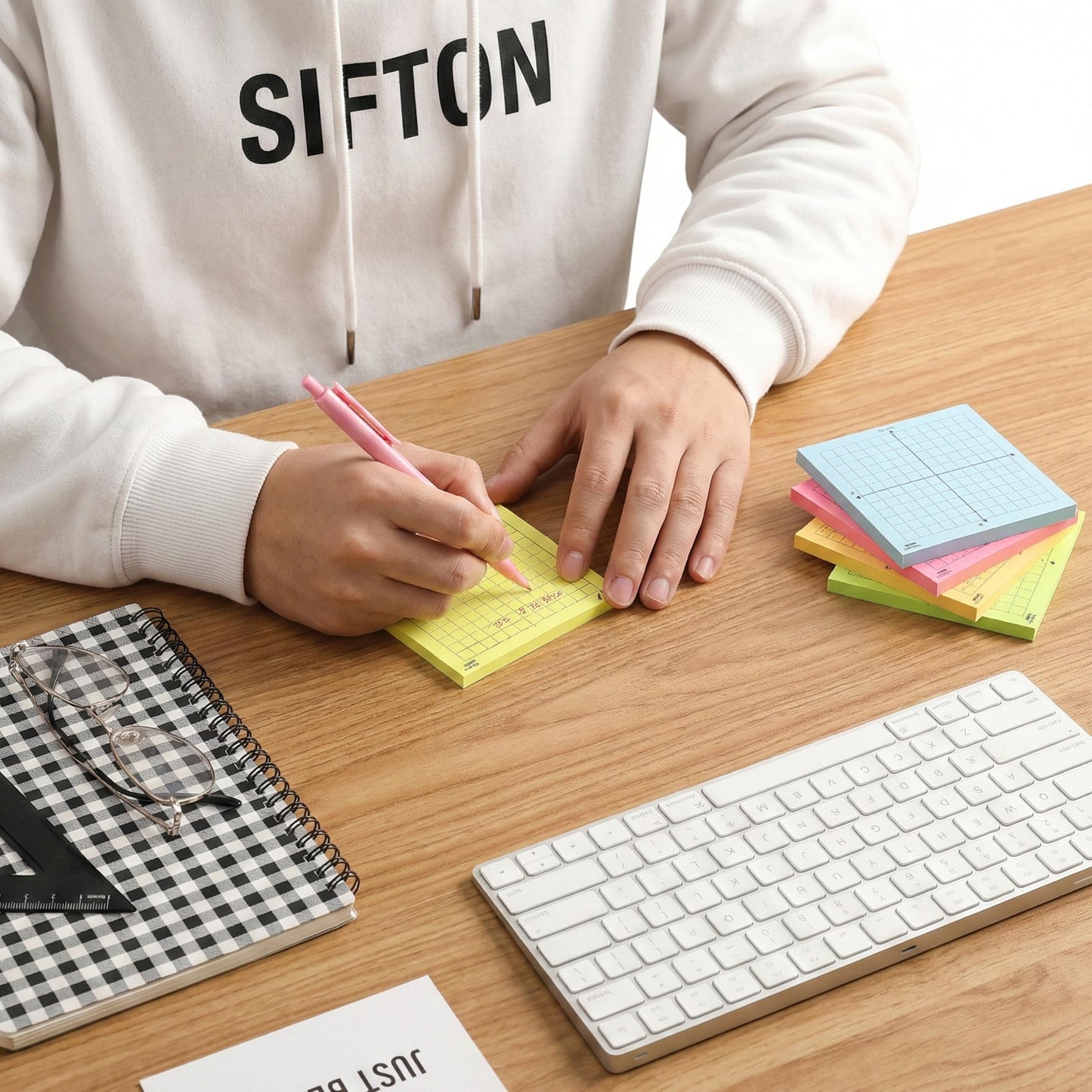 Mr. Pen- Graph Sticky Notes, 3x3 Inch, 6 Pads, 50 Sheets/Pad, 300 Sheets | 6 Grid Designs, Bright Colors, Square Graph Paper Notes, Grid Sticky Note