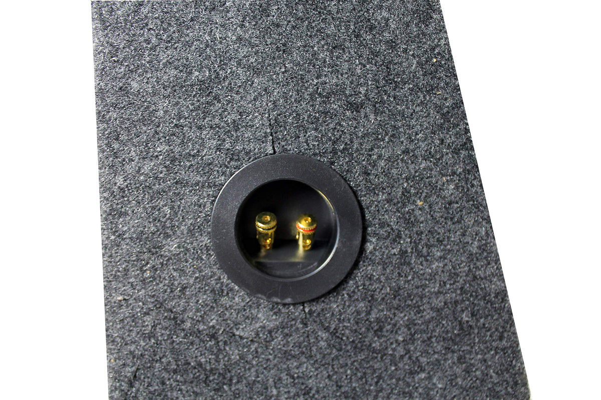 Q Power 2 Hole 12 Inch Subwoofer Enclosure for GMC & Chevy Single Cab Truck, Slim Sealed Behind Seat Subwoofer Box for Vehicle Sound System