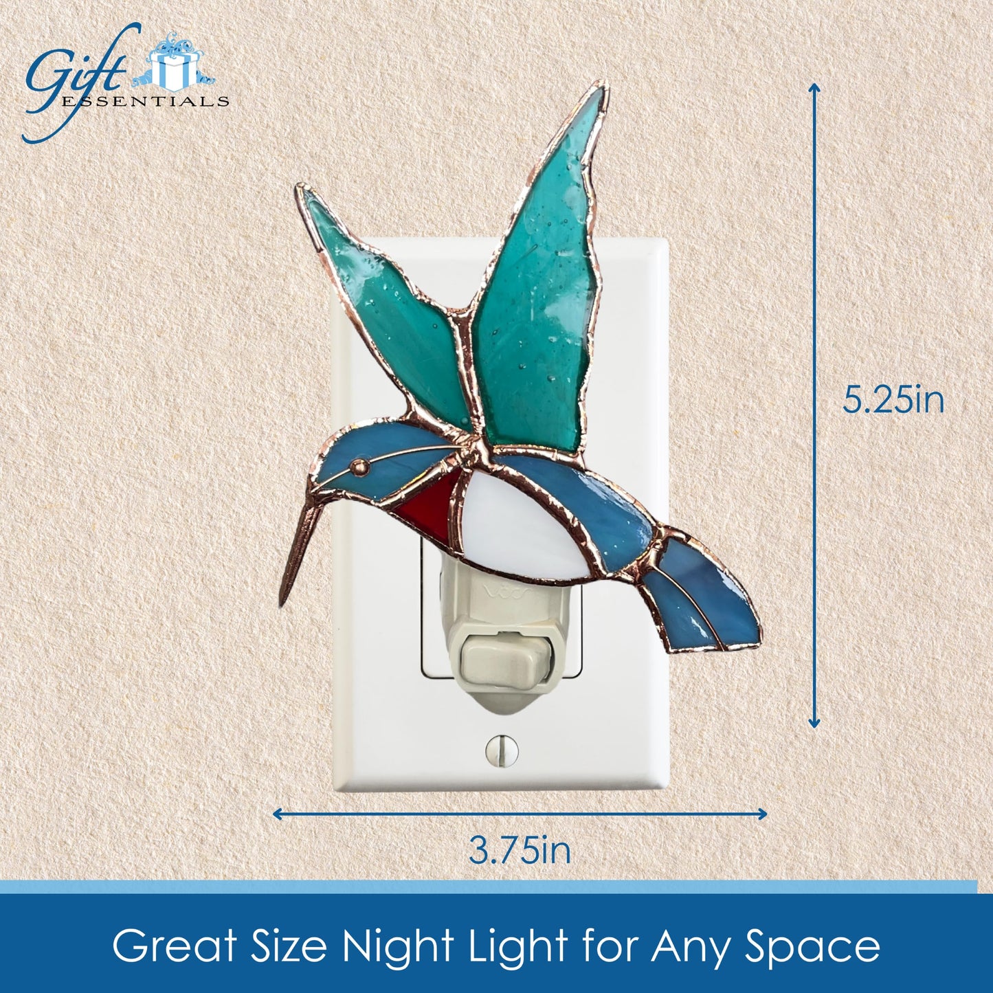 Gift Essentials Hummingbird Plug-in Night Light - Stained Glass Nightlight