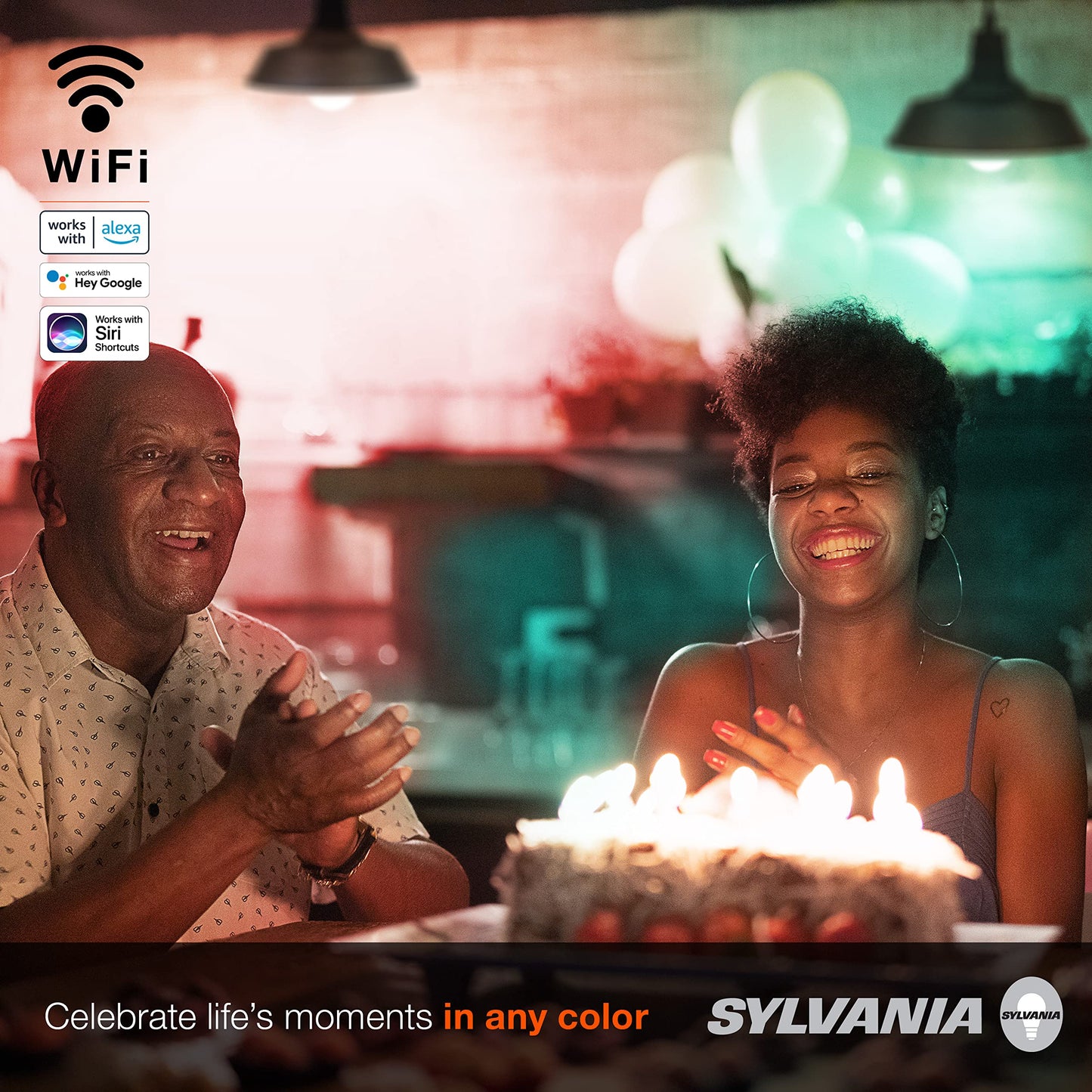 Sylvania WiFi LED Smart Light Bulb, 14.5W, Full Color and Tunable White A21, Dimmable, for Alexa, Siri Shortcuts, and Google Home Only - 1 Pack
