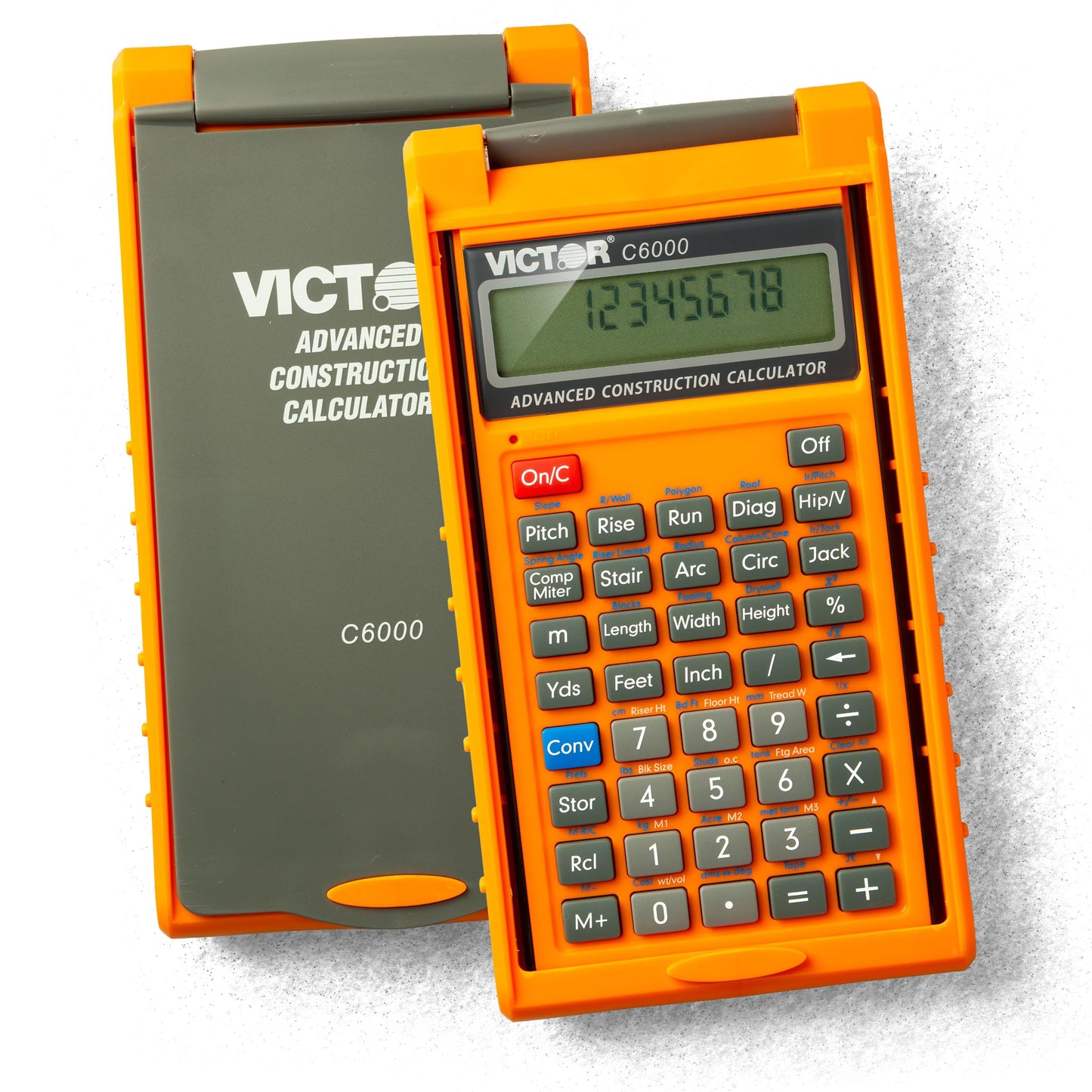 Victor C6000 Advanced Construction Calculator with Protective Case Displays in Fractional or Dimensional Forms Perfect for Carpenters