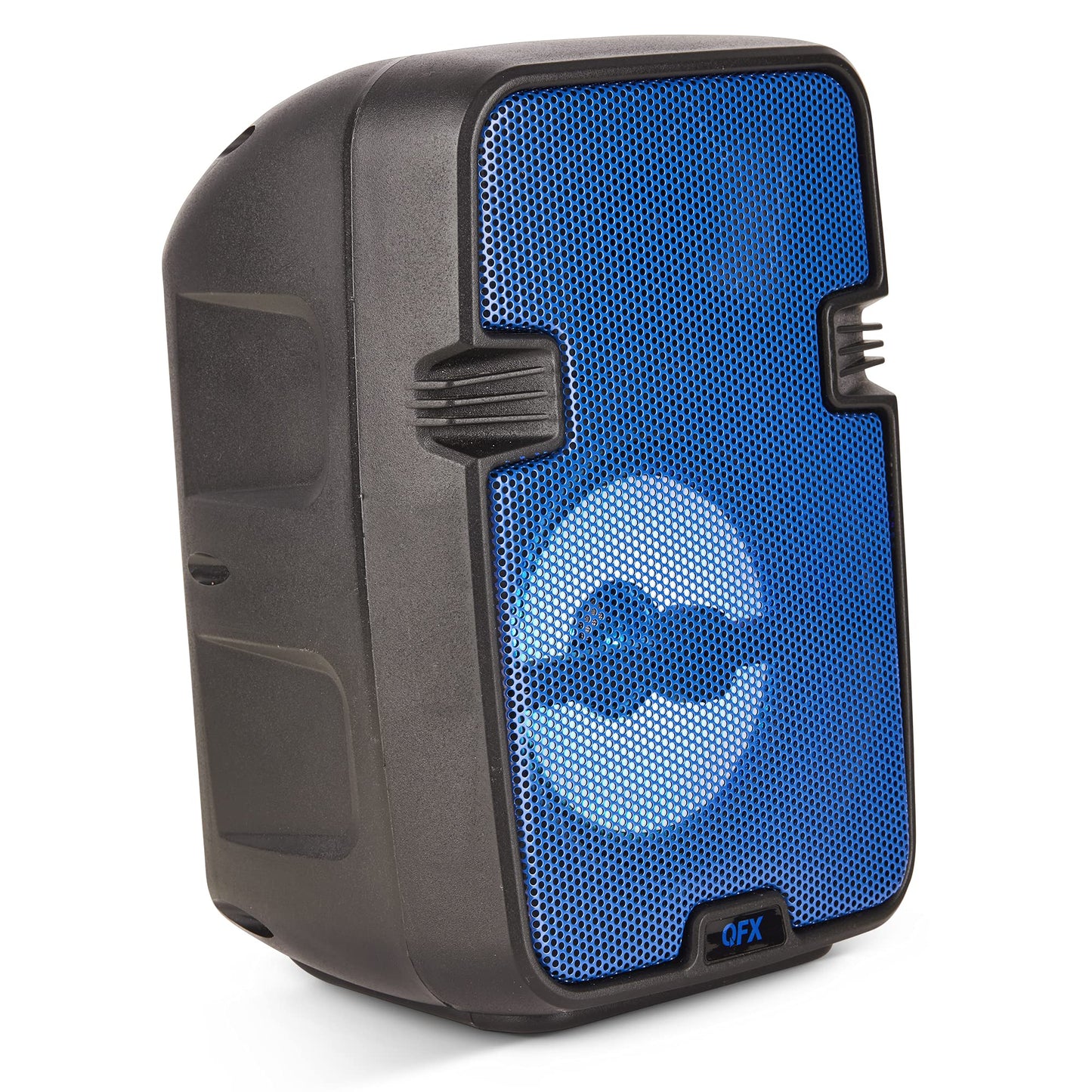 QFX BT-60-BL 4" Bluetooth Speaker with Microphone, AUX, USB Inputs - LED Party Lights - Rechargable True Wireless Stereo Portable Speaker - Blue