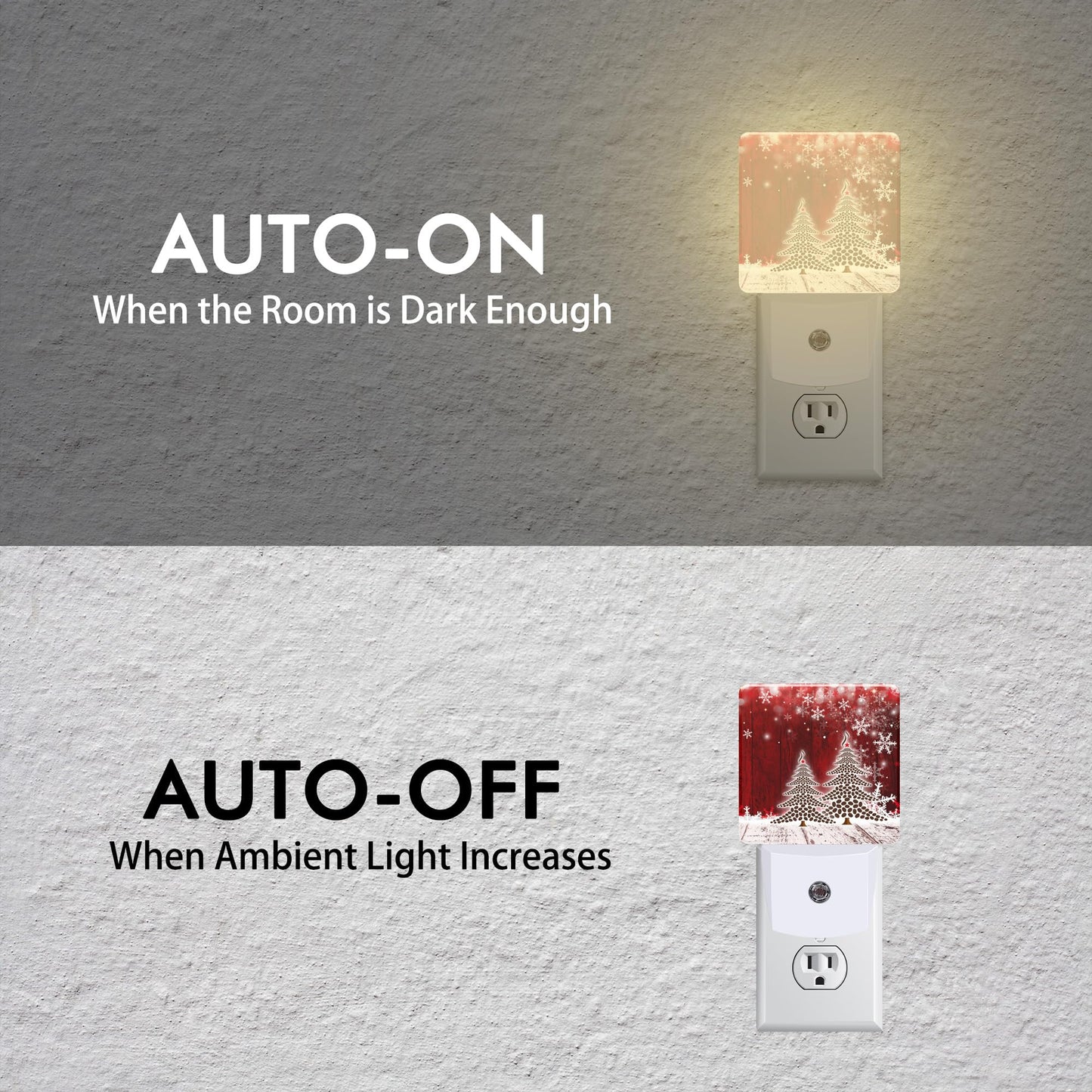 BLYKVGHQ Coffee Tree Christmas Night Light,Modern Night Lights Plug into Wall,Dusk to Dawn Sensor Nightlight for Kids Bathroom Kitchen Hallway Bedroom