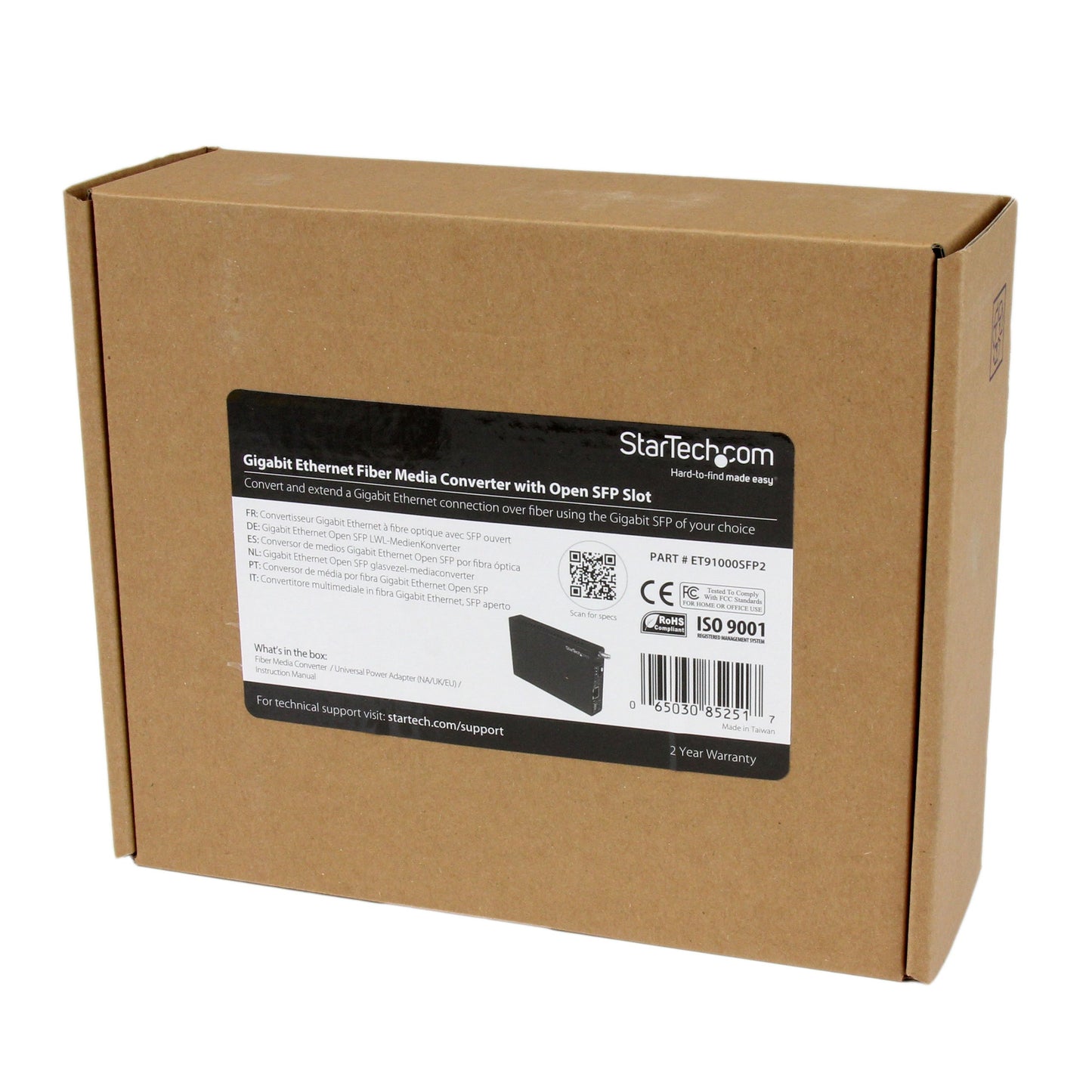 StarTech.com Gigabit Ethernet Fiber Media Converter with Open SFP Slot - Fiber to Ethernet Converter - Gigabit Ethernet Media Converter, TAA