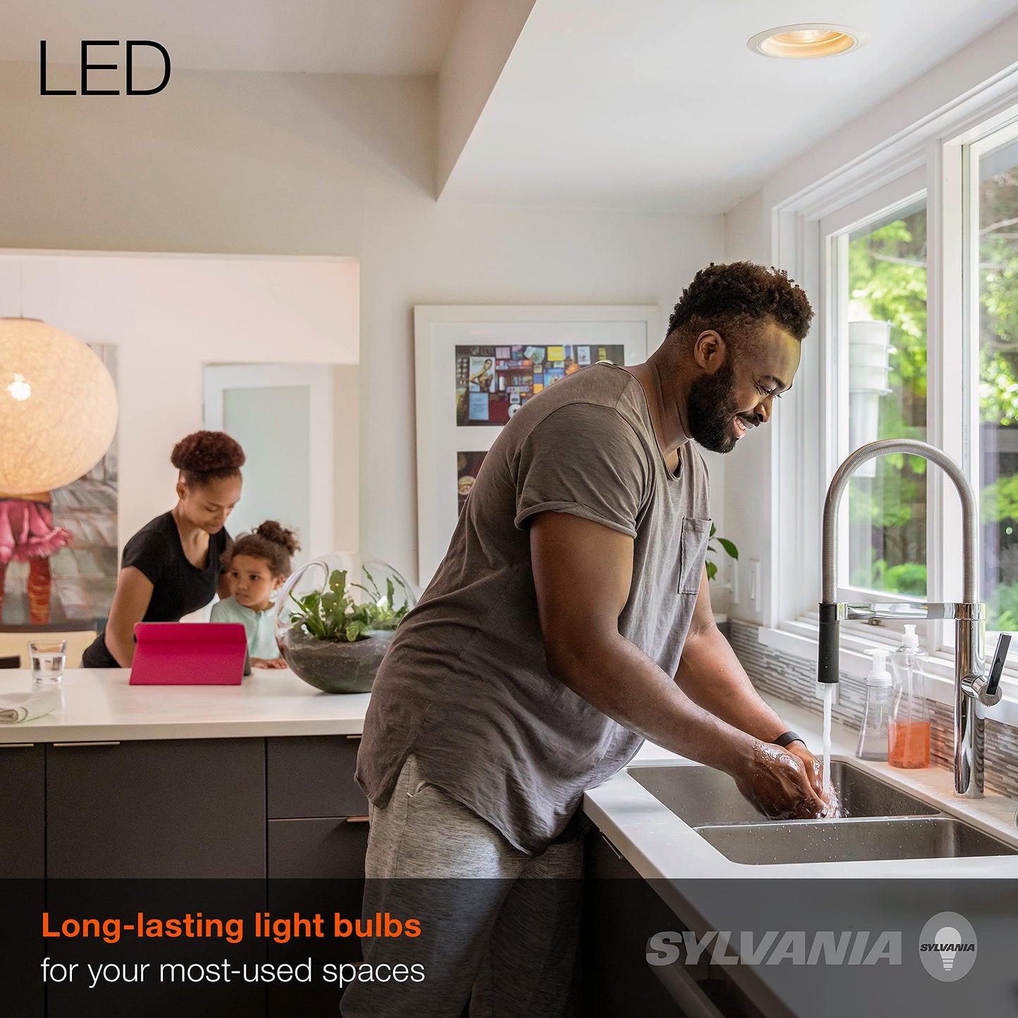 Sylvania ECO LED PAR38 Light Bulb, 90W = 14W, 7 Year, Non-Dimmable, 1000 Lumens, Clear, 4000K, Cool White - 2 Pack (41106)