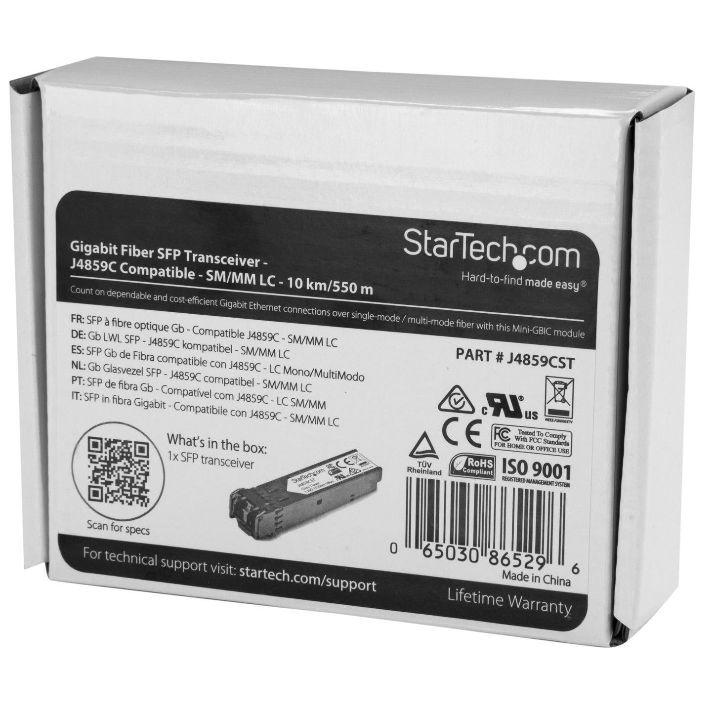 StarTech.com HPE J4859C Compatible SFP Module - 1000BASE-LX - 1GbE Single Mode (SMF)/Multi Mode Fiber Optic Transceiver-1GE Gigabit Ethernet SFP - LC