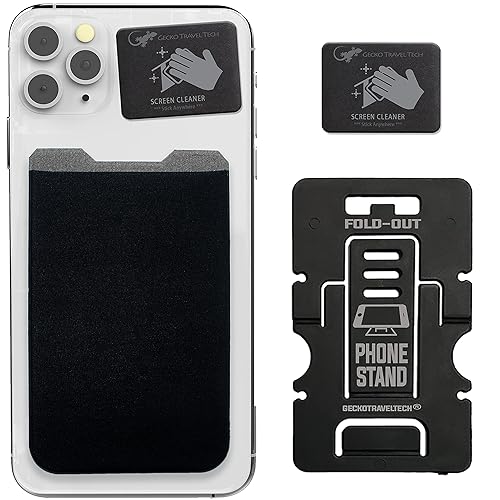 Gecko Phone Wallet - Stick-on Adhesive Card Holder for Back of Phone - Spandex Material - Versatile & Unique Design - Comprehensive Set - Fast