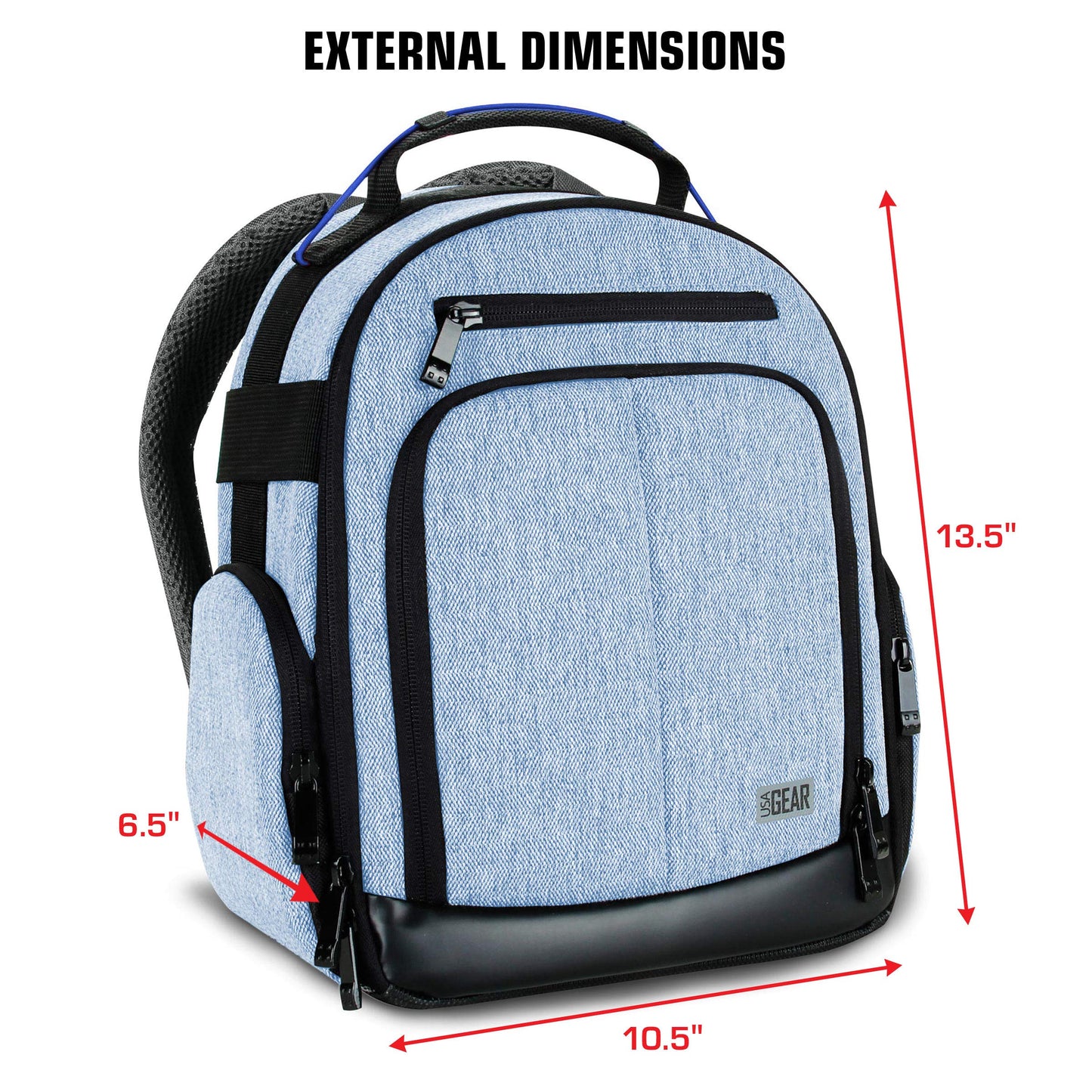 USA Gear Portable Camera Backpack for DSLR with Customizable Accessory Dividers, Weather Resistant Bottom and Comfortable Back Support - Compatible