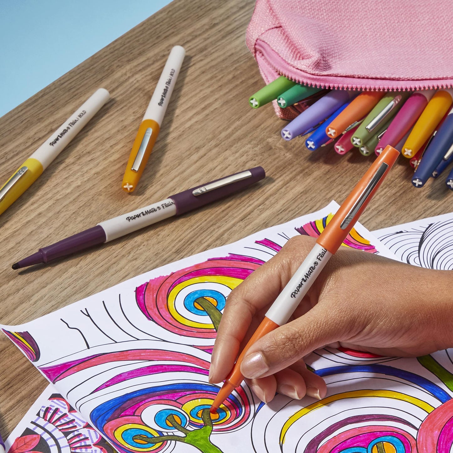 Paper Mate Flair Felt Tip Pens, Bold Tip (1.2 mm), 16 Count - Back to School, Teacher Supplies, Arts & Crafts