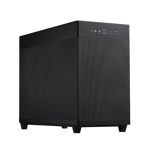 ASUS Prime AP201 Micro ATX PC Case, 33-Liter Compact Design, Pre-Installed Fans, Mesh Panel, Tool-Free Side Panels, 360mm Radiator Support, GPU
