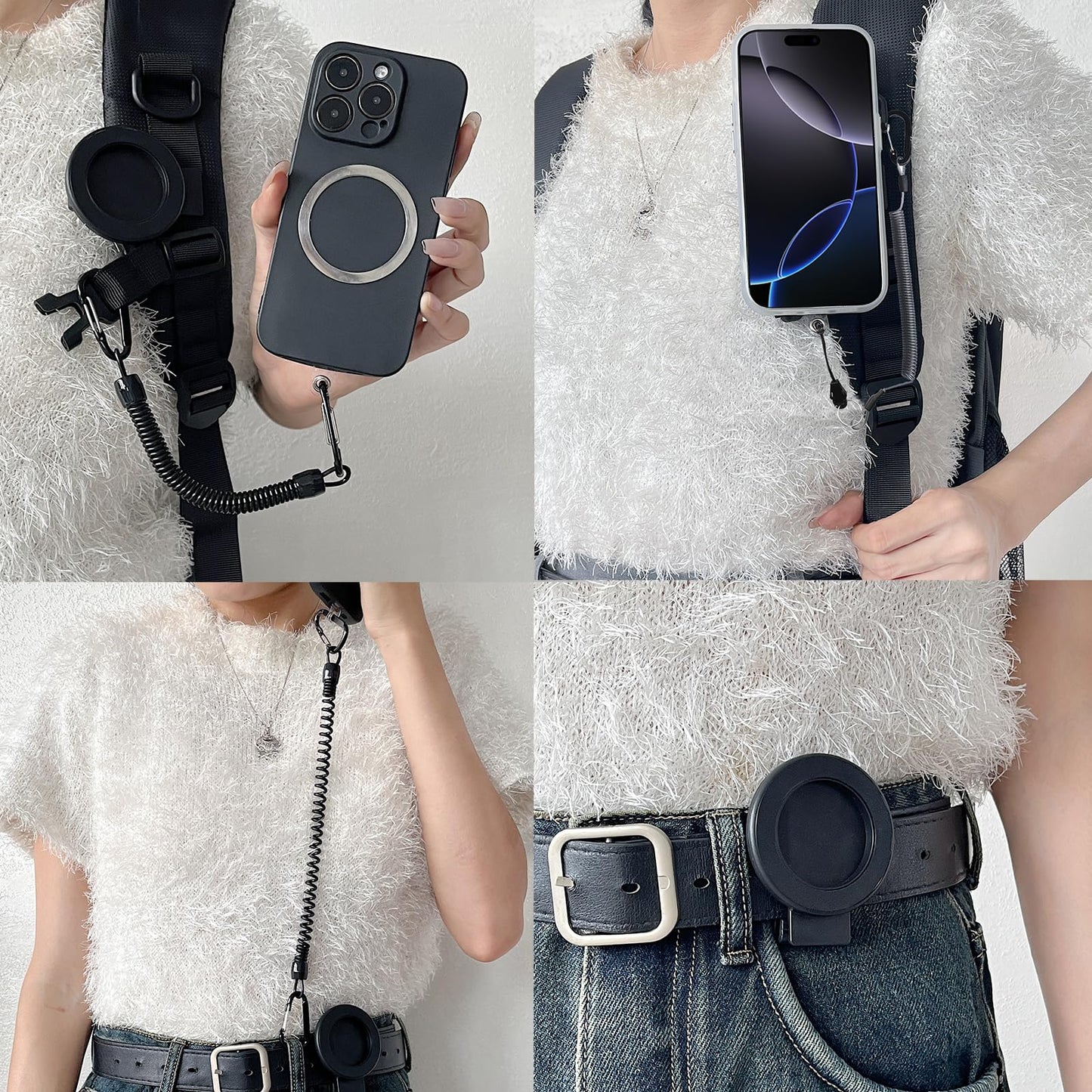 EZHIZHEYU Magnetic Cellphone Holder for Backpack Strap and Shoulder Strap,Use As Hiking/Climbing/Outdoor Phone Holder and Ensures Your Phone is Safe
