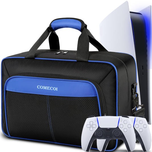COMECOI Carrying Case for PS5, Travel Case for PS 5 Protective, Large Capacity Storage Bag Compatible with Playstation 5 Disk/ Digital Edition