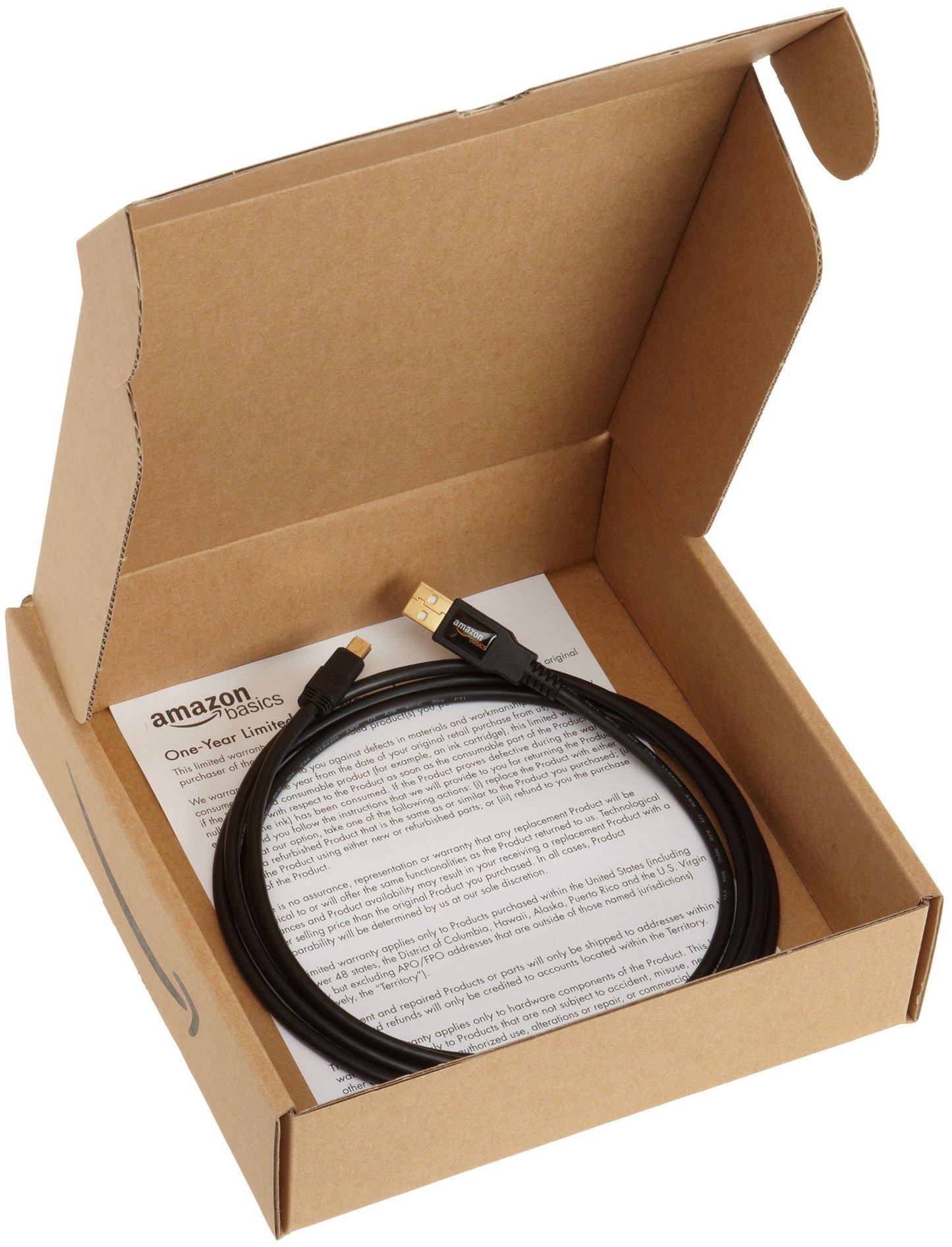 Amazon Basics USB-A to Mini USB 2.0 Cable, 480Mbps Transfer Speed with Gold-Plated Plugs, 3 Foot, Black