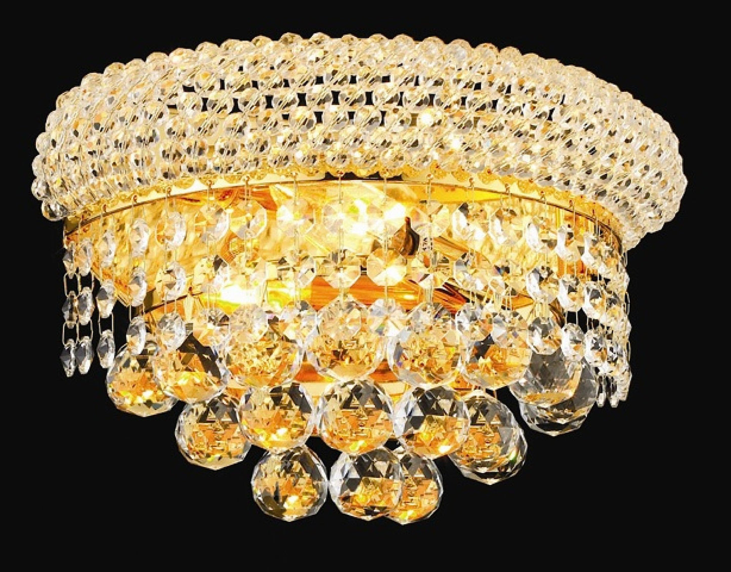 Elegant Lighting 1800W12G/RC Primo 6-Inch High 2-Light Wall Sconce, Gold Finish with Crystal (Clear) Royal Cut RC Crystal