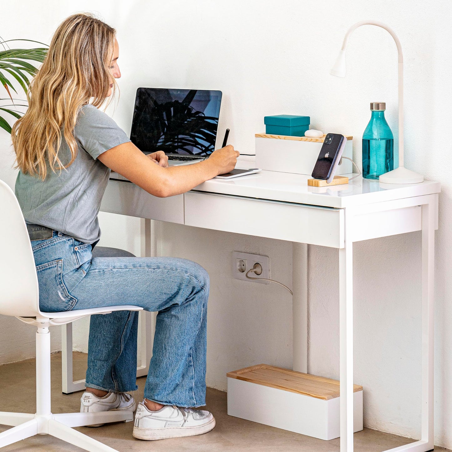 NATURE SUPPLIES Set of 2, Wood Cable Management Boxes, Large and Medium Cord Organizer to Hide Wires and Power Strips for TV, Desk, Computer, Router