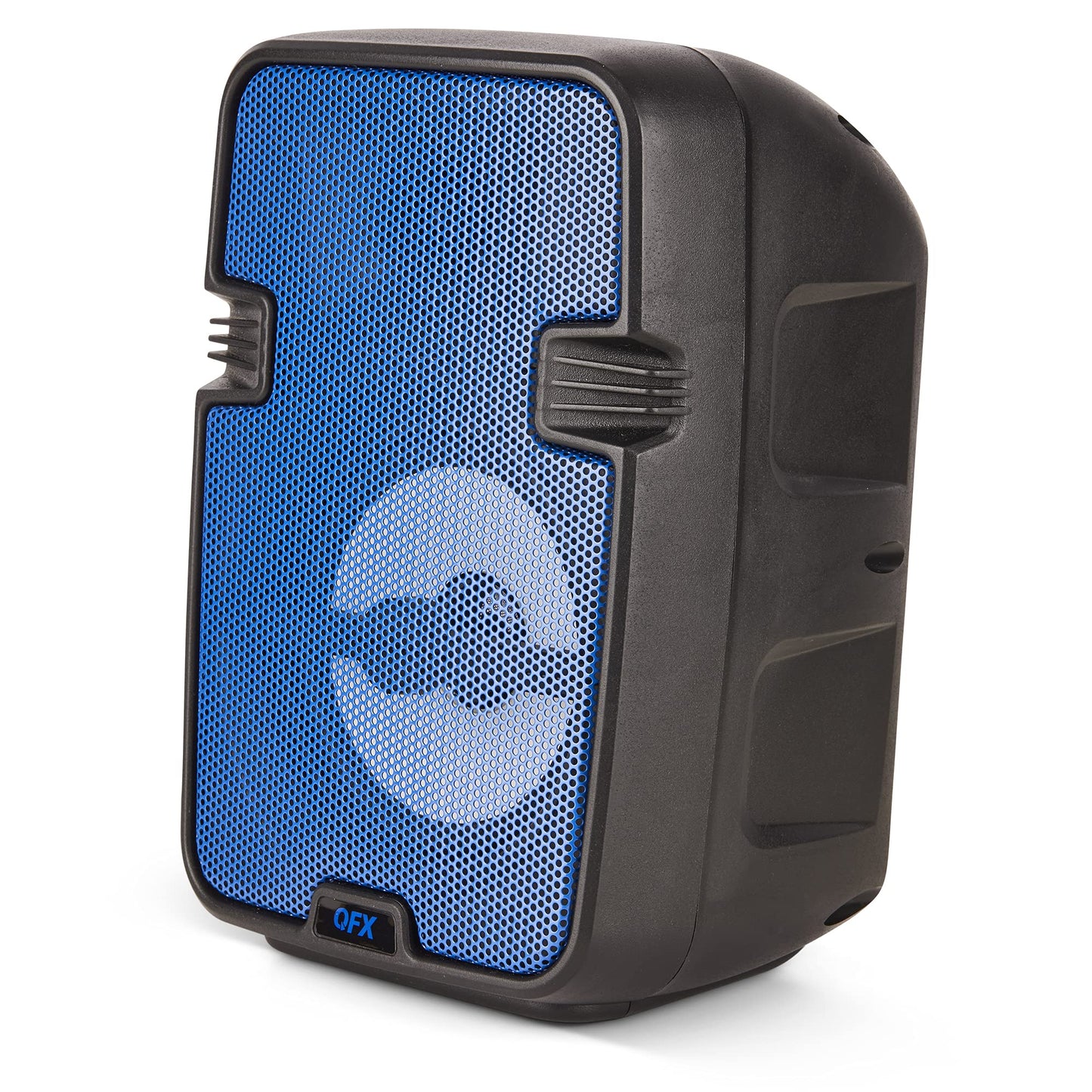 QFX BT-60-BL 4" Bluetooth Speaker with Microphone, AUX, USB Inputs - LED Party Lights - Rechargable True Wireless Stereo Portable Speaker - Blue